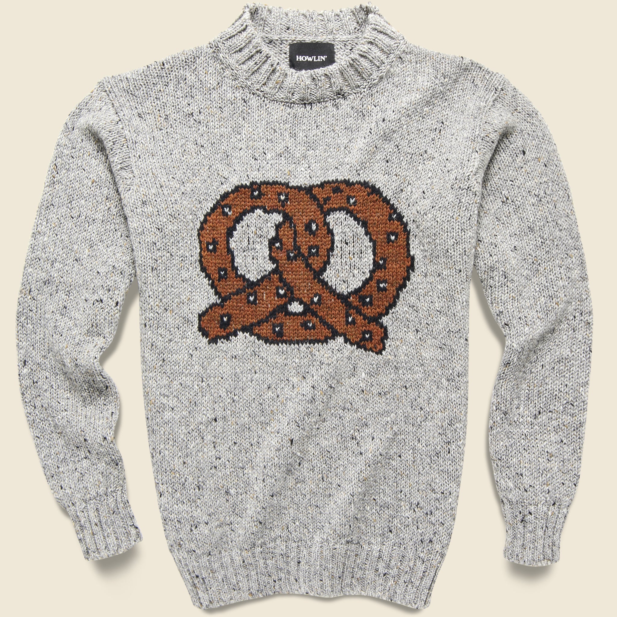 Pretzel Love Donegal Crew Sweater - Grey