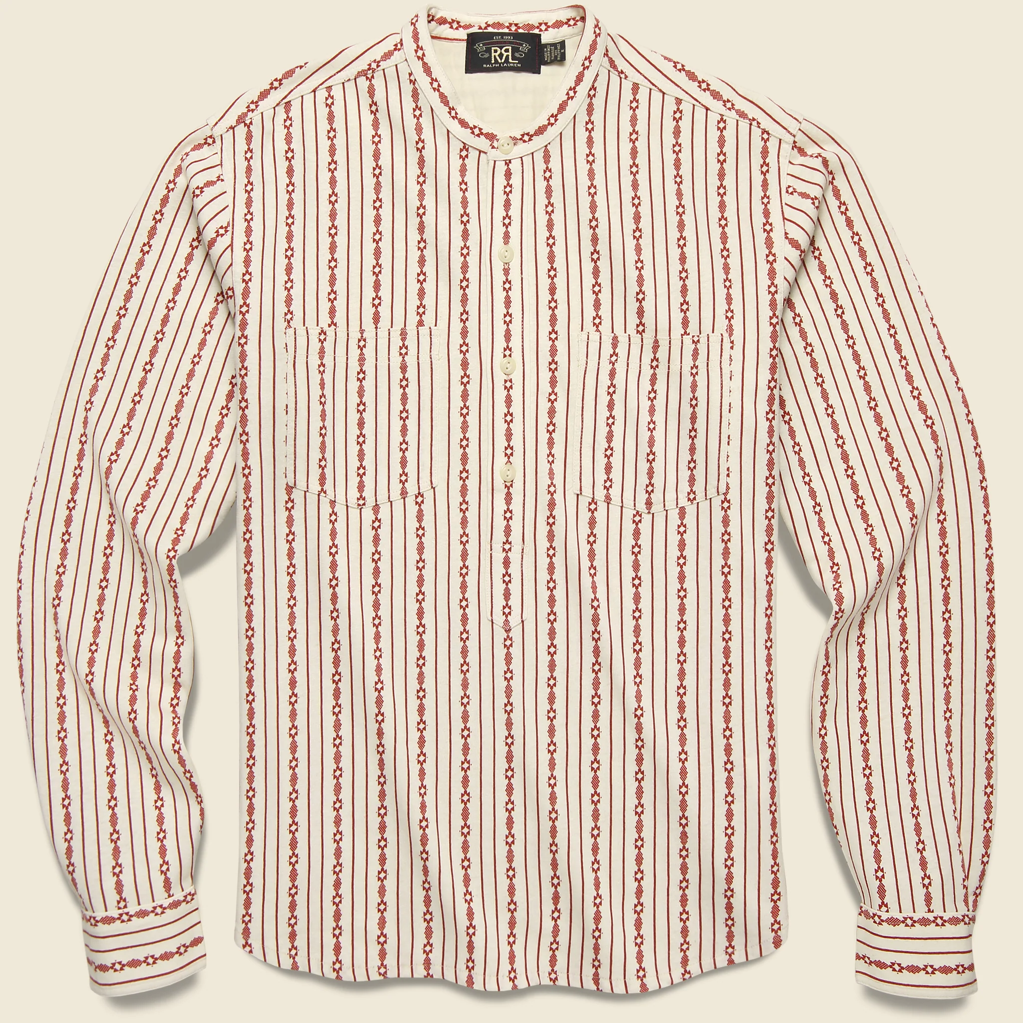 Printed Jersey Pullover - Red/Cream
