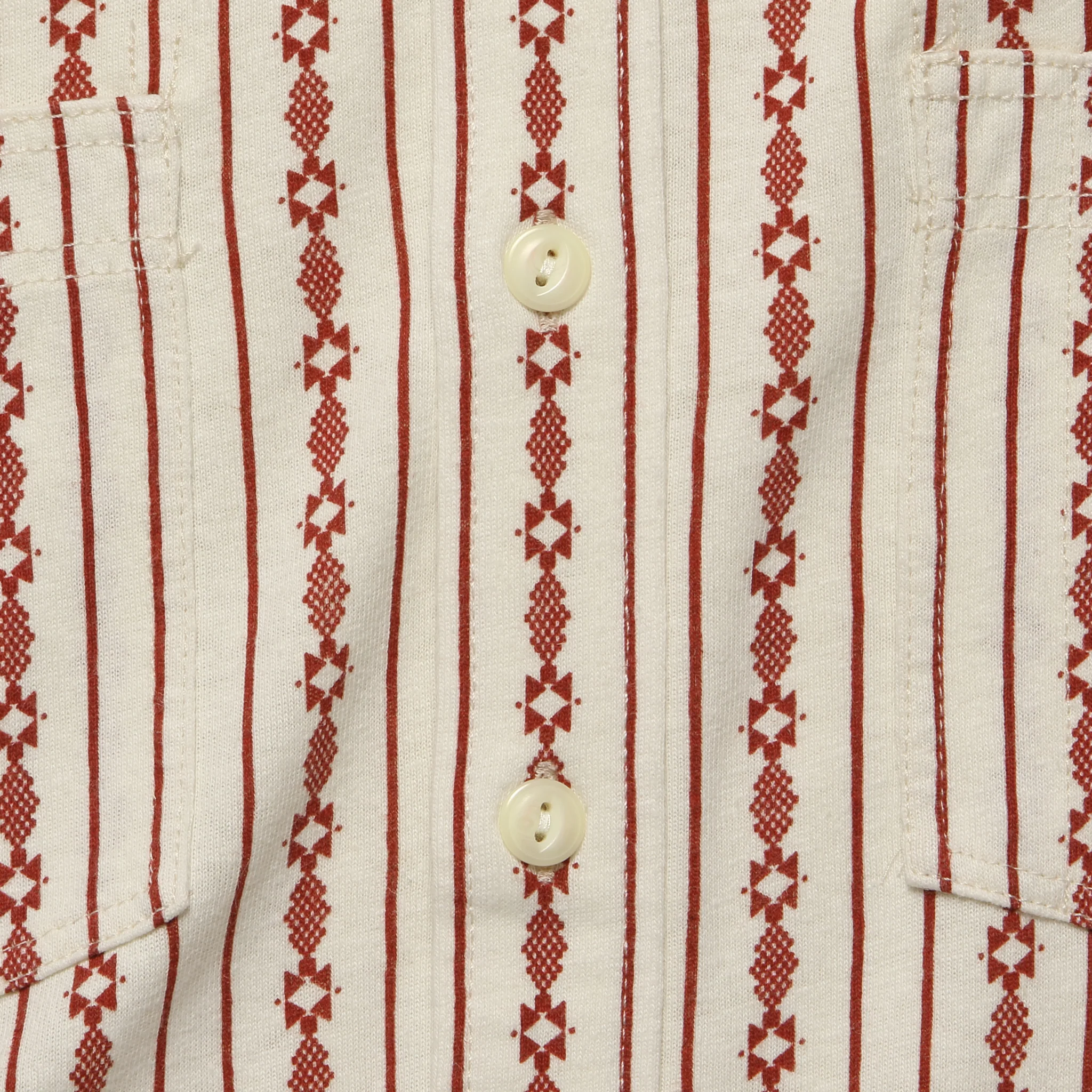 Printed Jersey Pullover - Red/Cream - Image 3