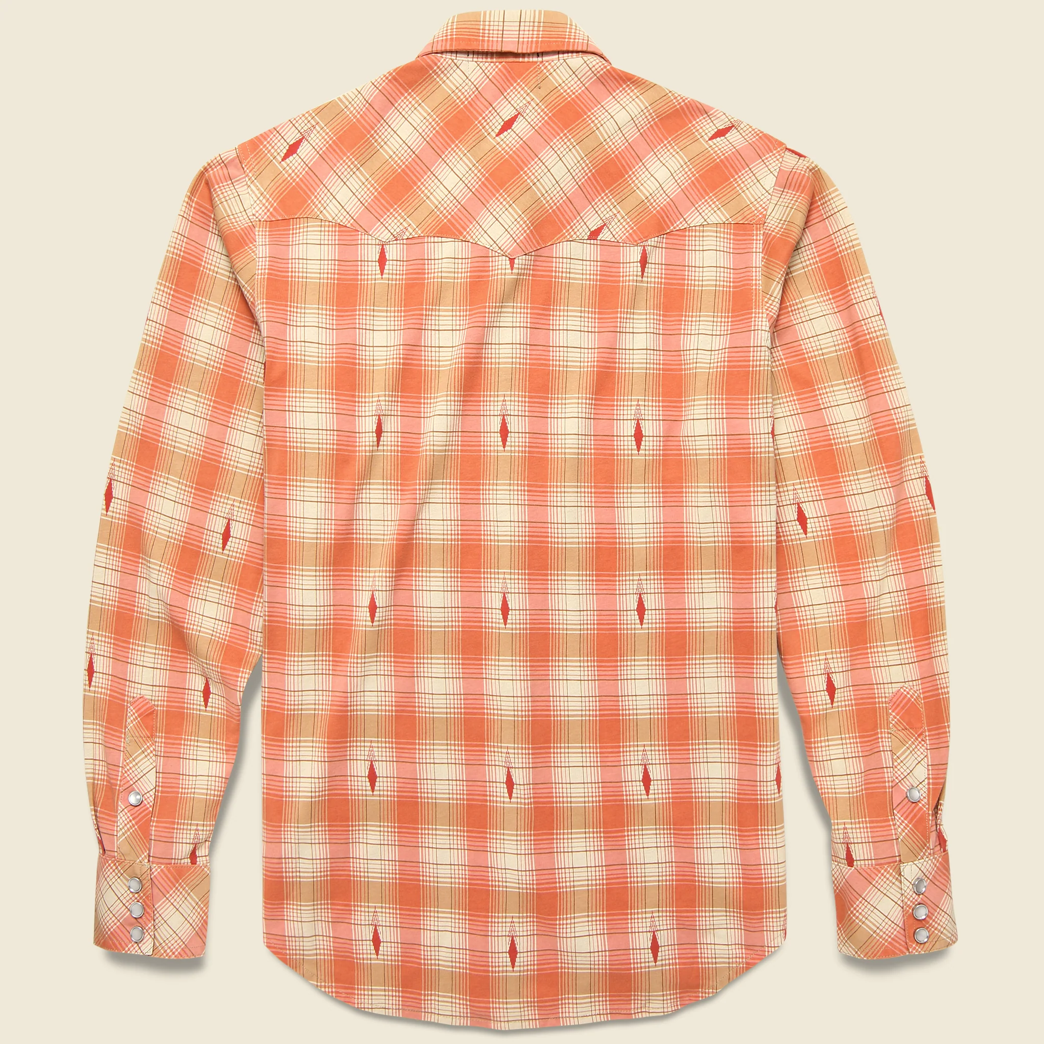 Plaid Jersey Western Shirt - Copper - Image 2