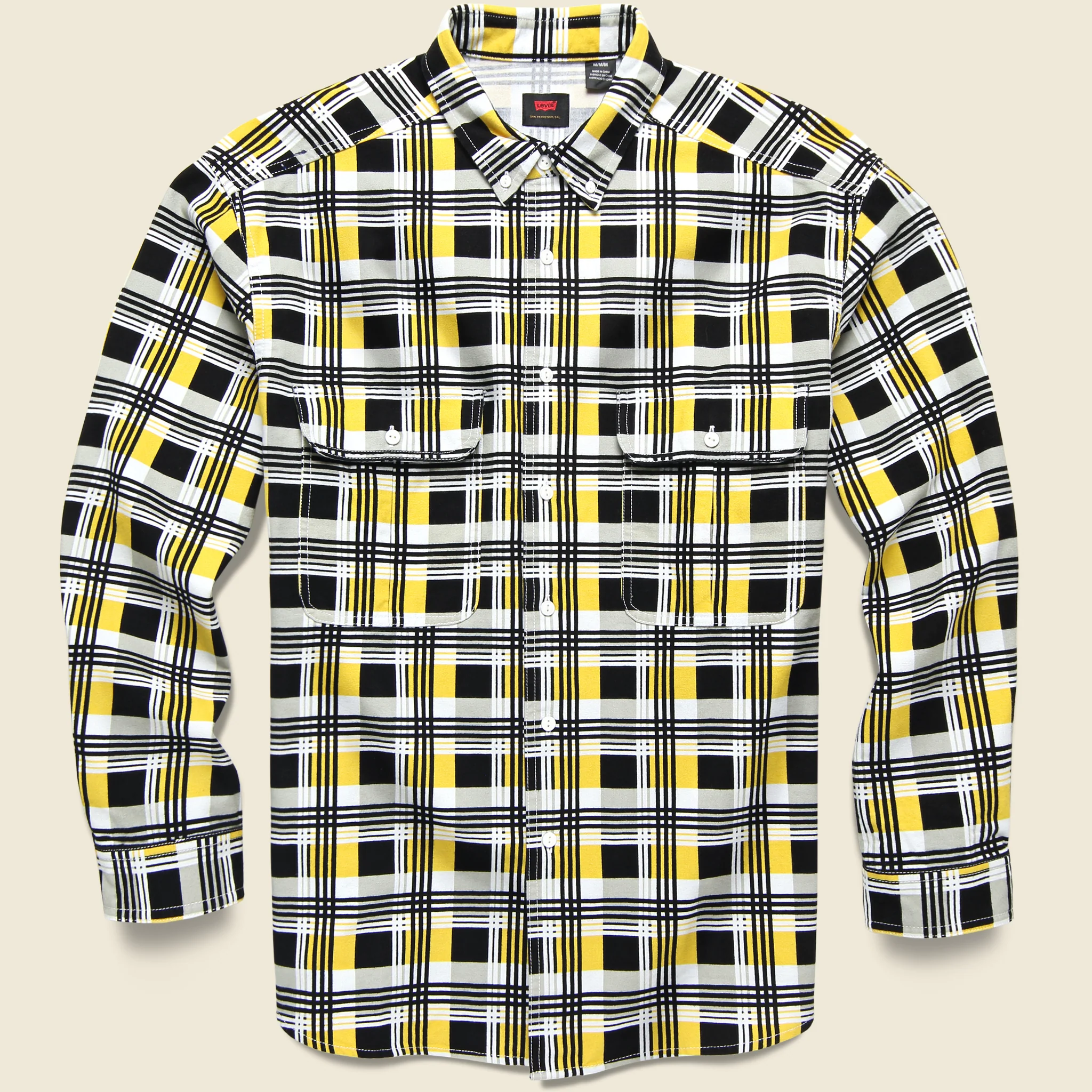Printed Skate Woven Shirt - Black/Yellow