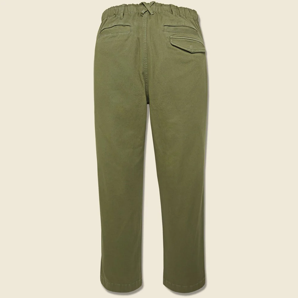 Pull On Button Fly Pants - Olive - Image 2