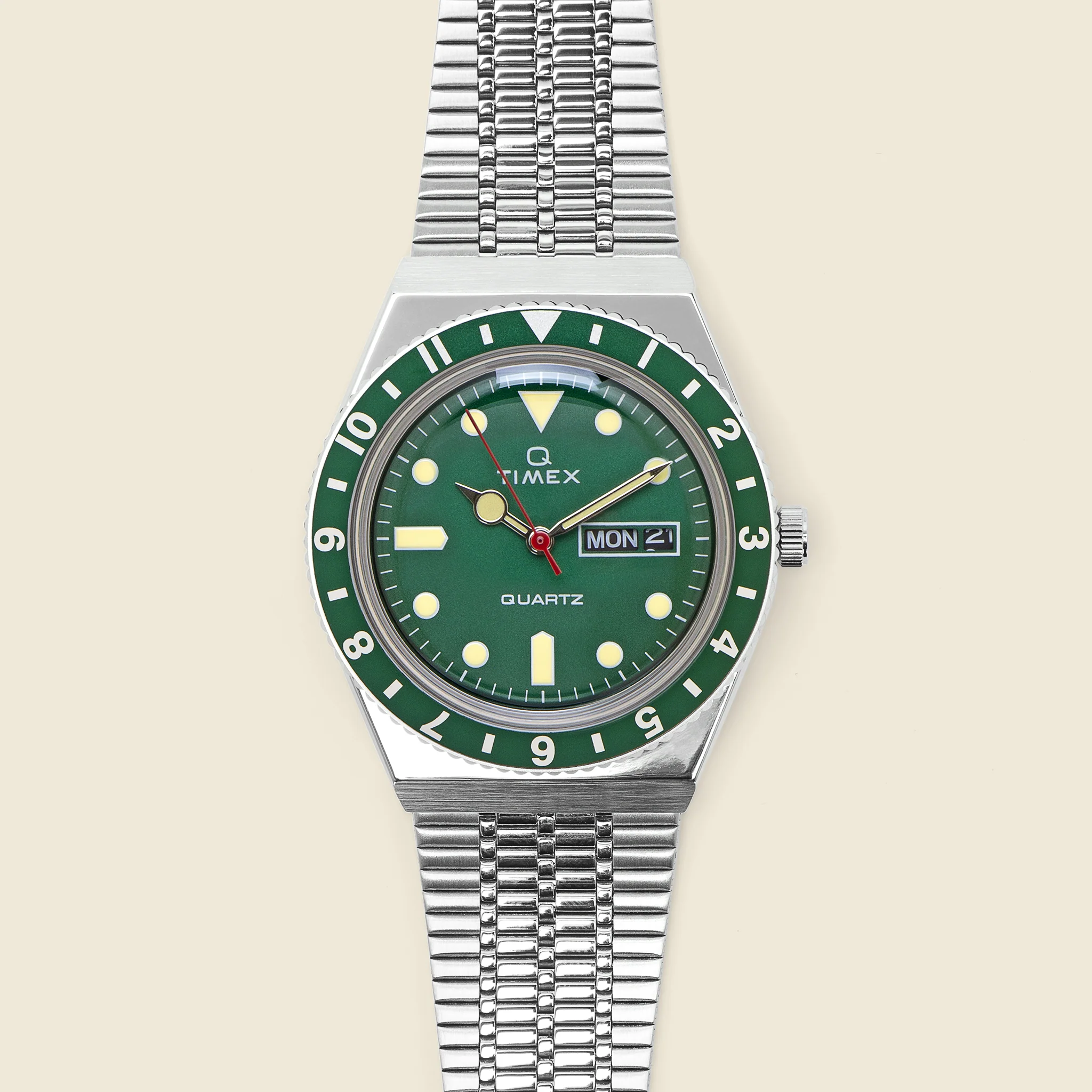 Q Stainless Steel Watch 38mm - Green/Stainless Steel