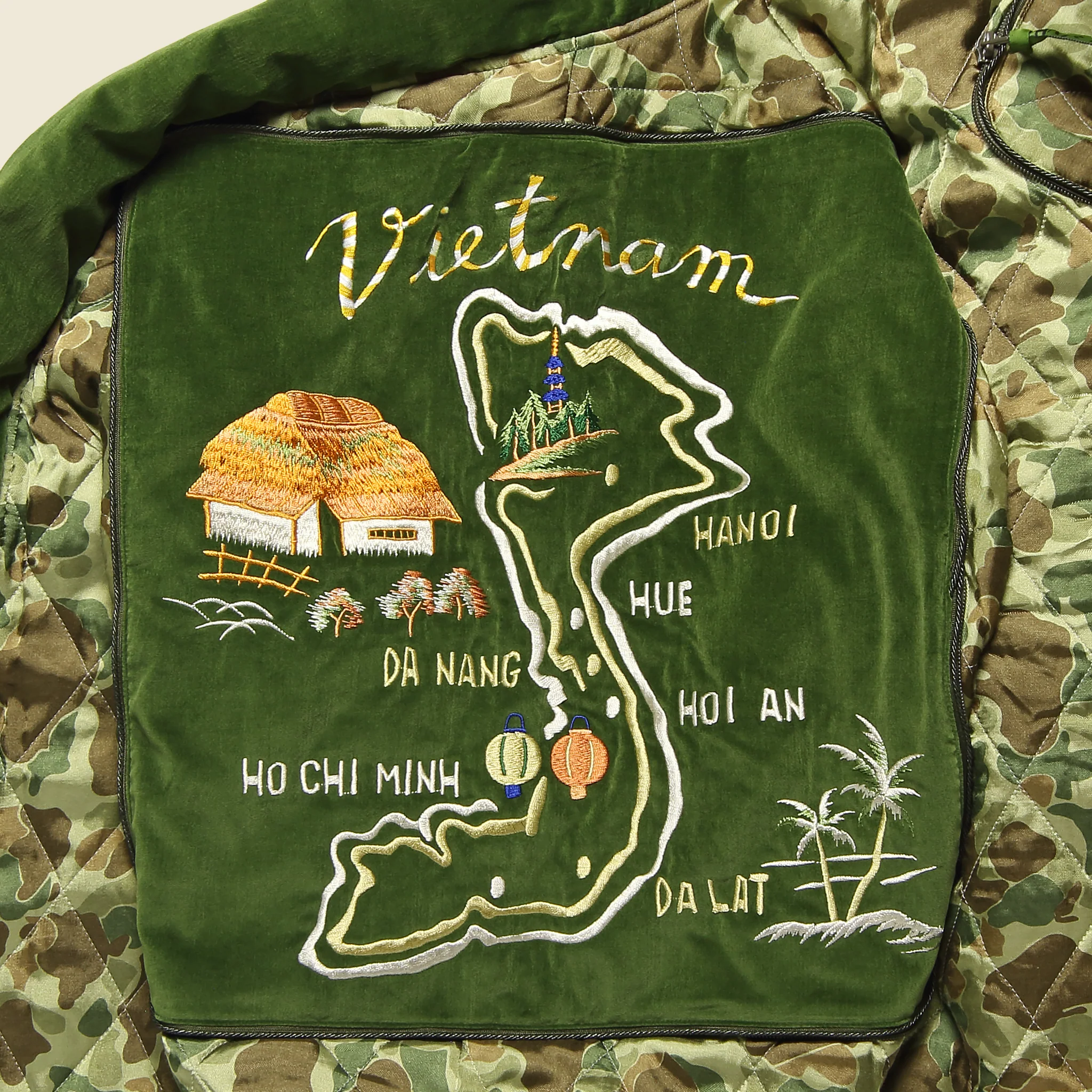 Quilted CAMO KESA SHAM Bomber Jacket - Beautiful Vietnam - Image 6
