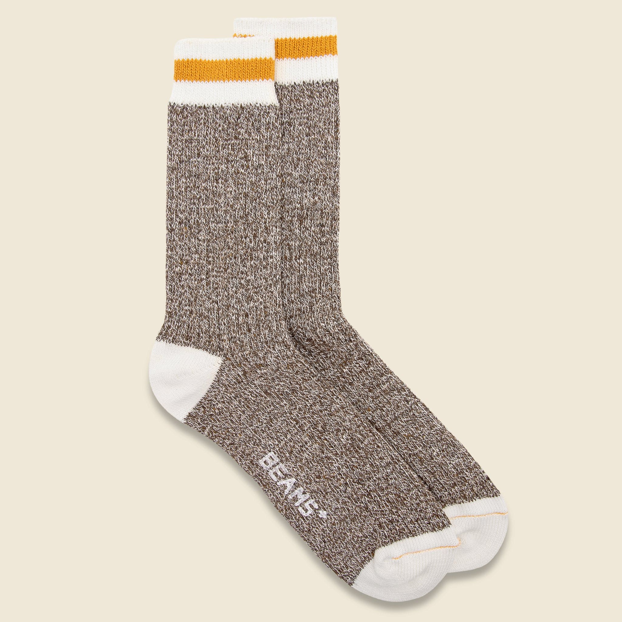 Two Pack Rag Socks - Khaki
