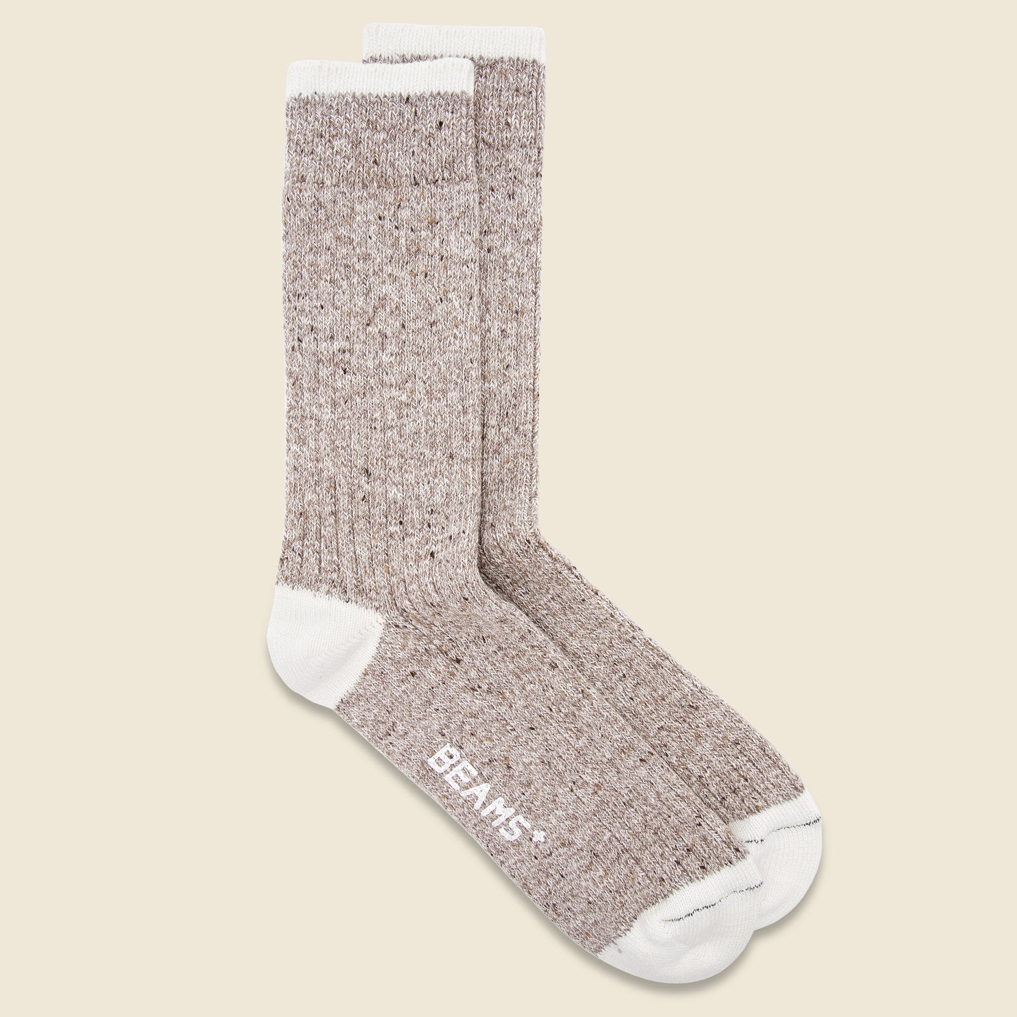 Two Pack Rag Socks - Oatmeal - Image 2