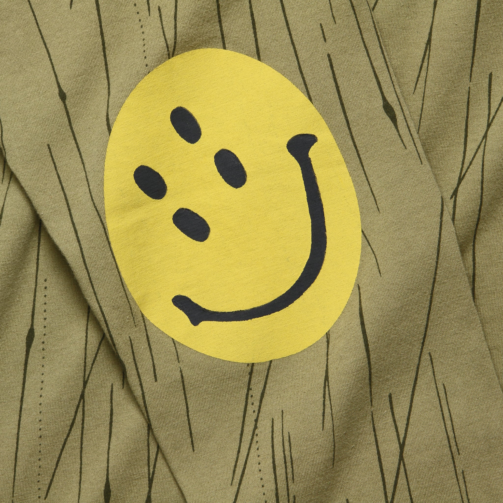 RAIN CAMO Jersey Crew Long Sleeve Tee (SMILE Patch) - Khaki - Image 4
