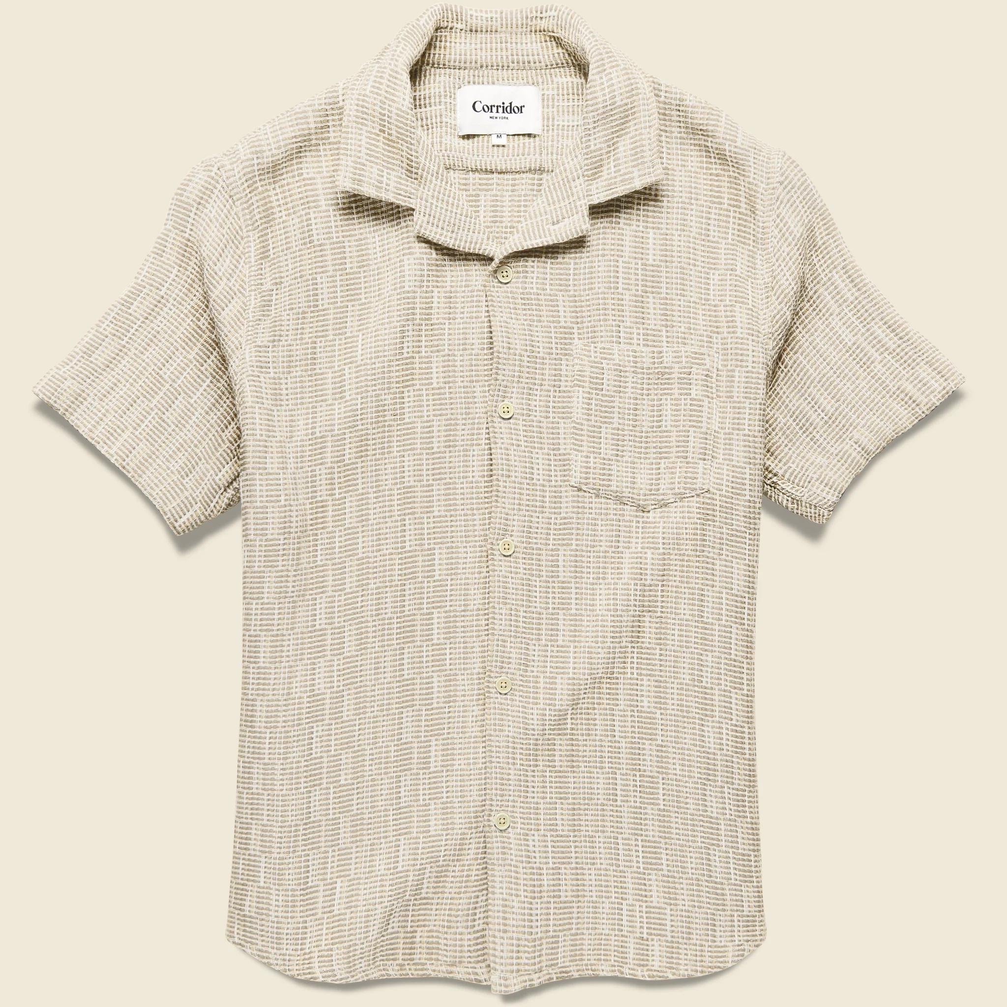 Rainbow Weave Camp Shirt - Natural