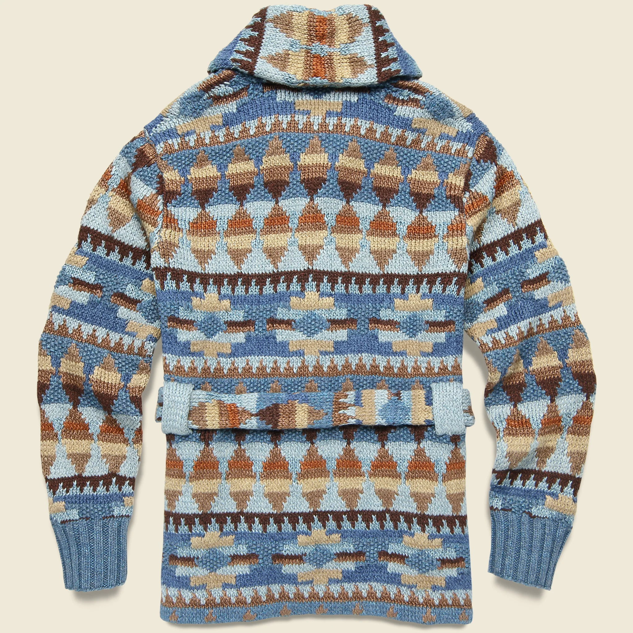 Ranch Shawl Cardigan - Blue Multi - Image 2
