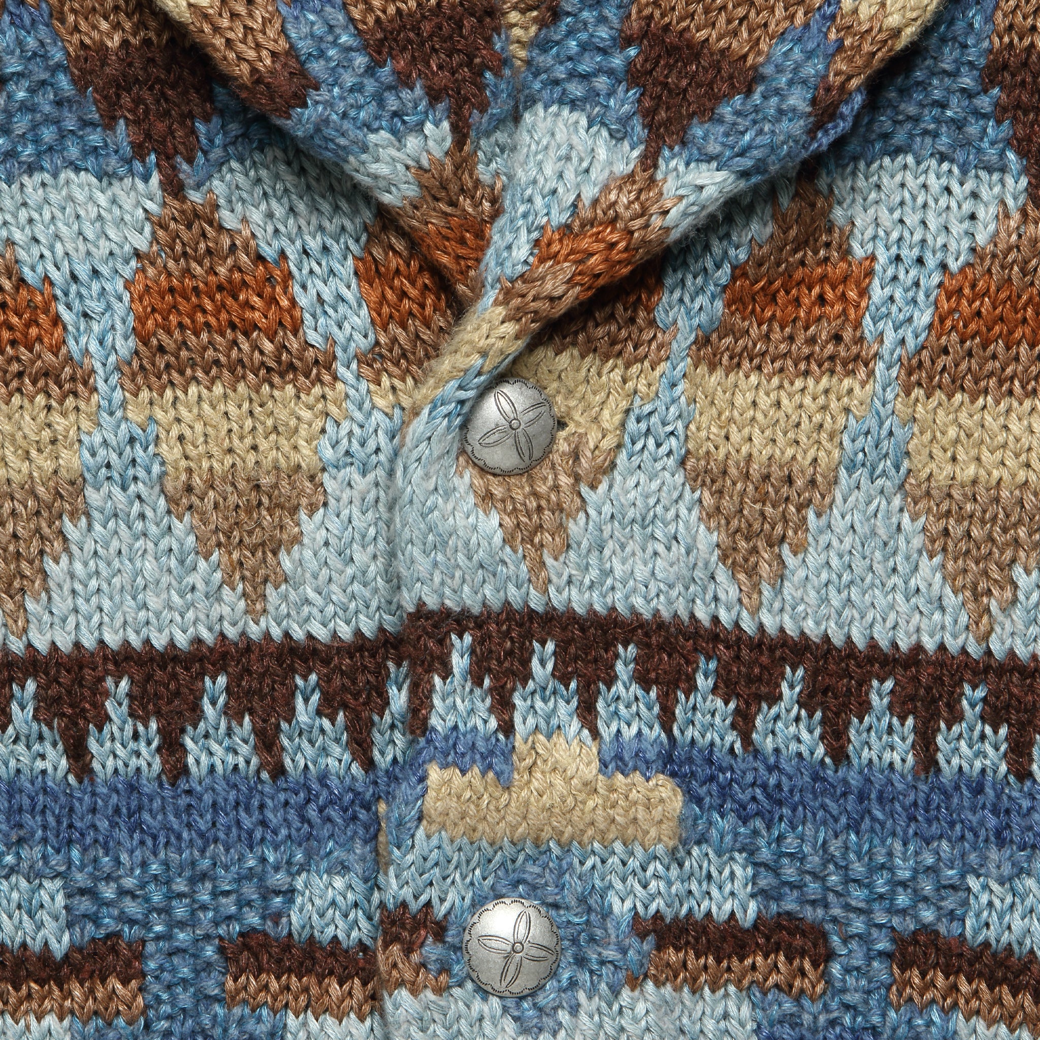 Ranch Shawl Cardigan - Blue Multi - Image 3