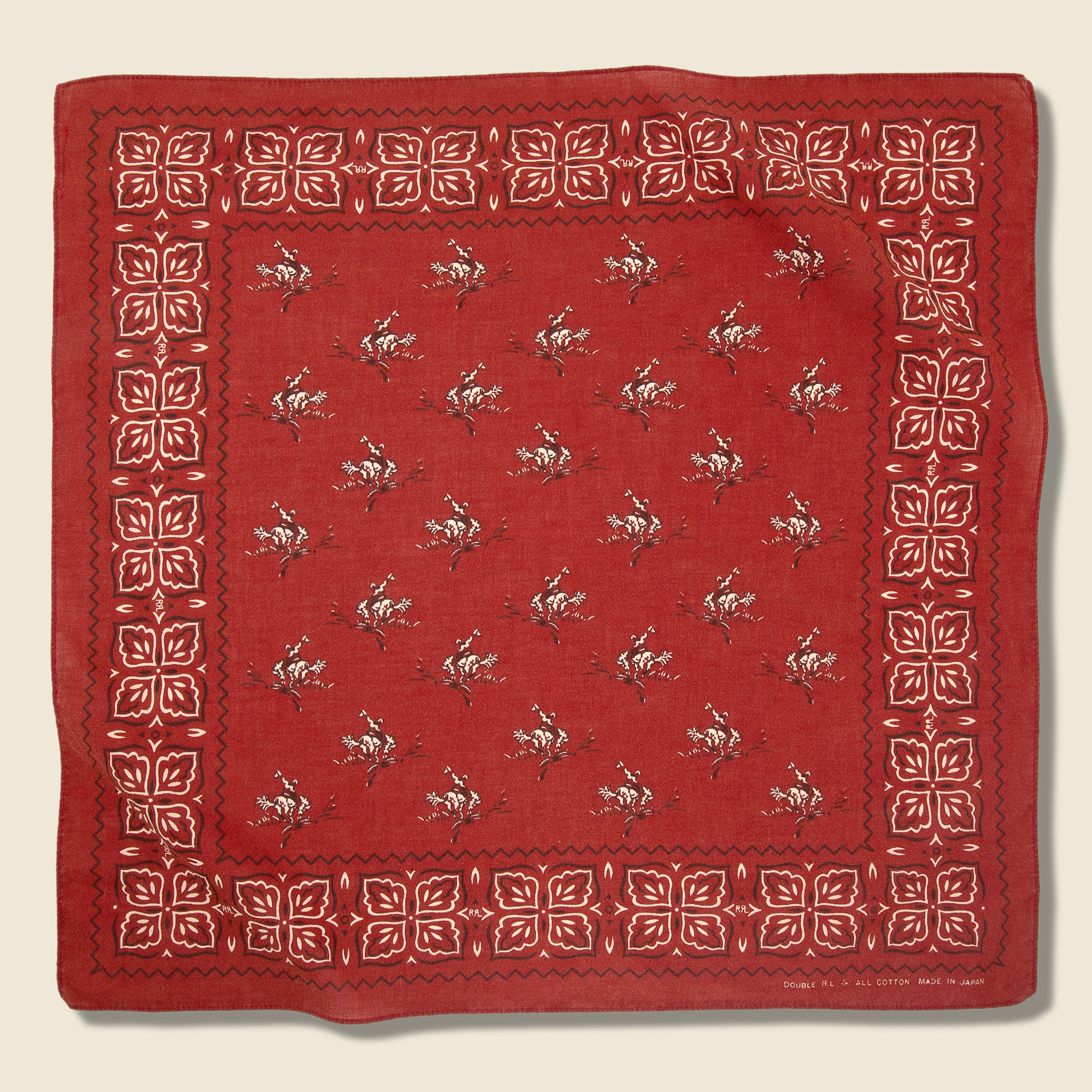 Rancher Bandana - Faded Red/Black/Cream