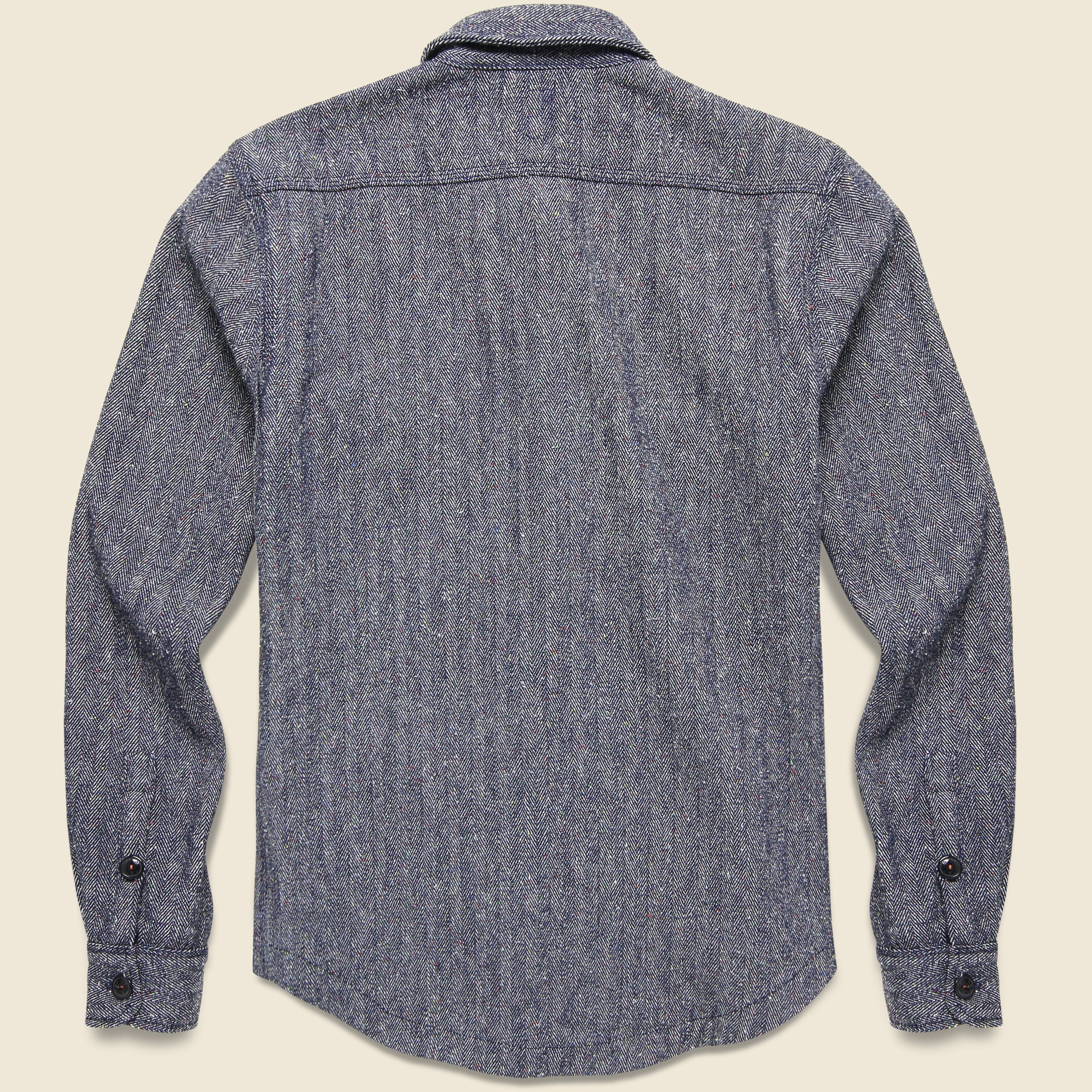 Raw Denim Herringbone Anvil Shirt Jacket - Indigo - Image 2