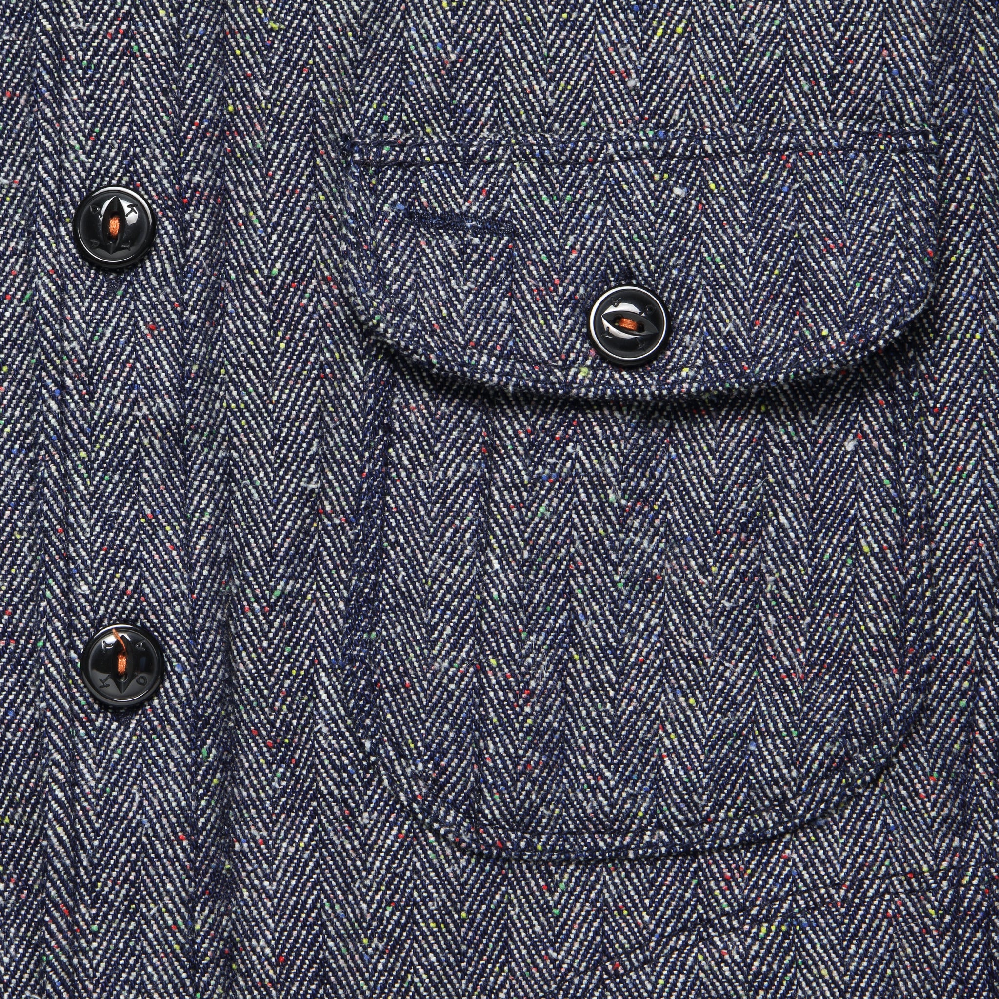 Raw Denim Herringbone Anvil Shirt Jacket - Indigo - Image 3