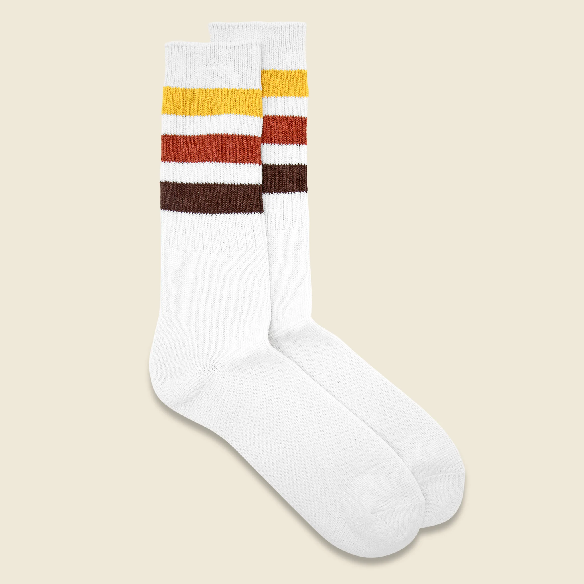 Recover Gradation 3 Line Crew Sock - Yellow