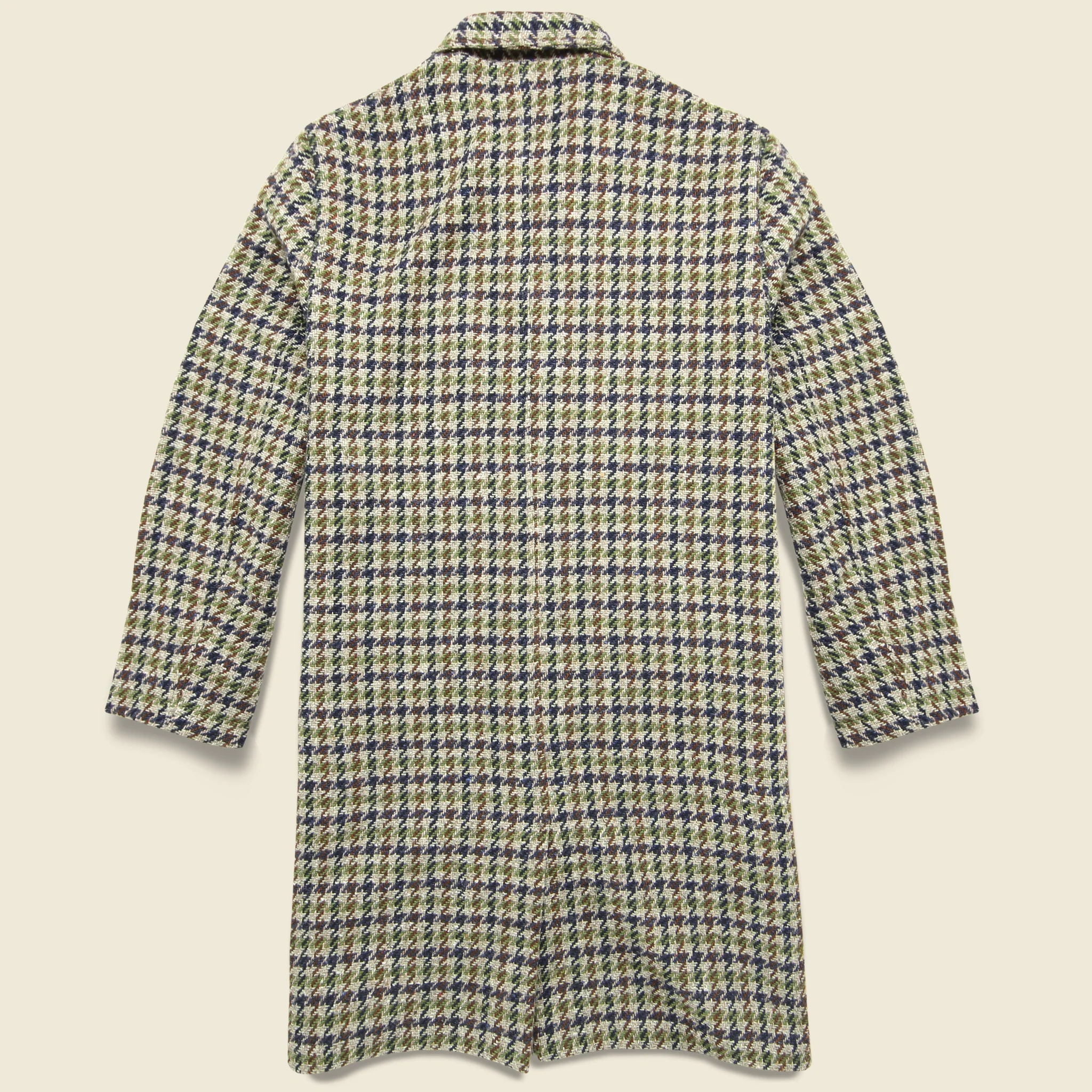Recycled Tweed Overcoat - Olive - Image 2