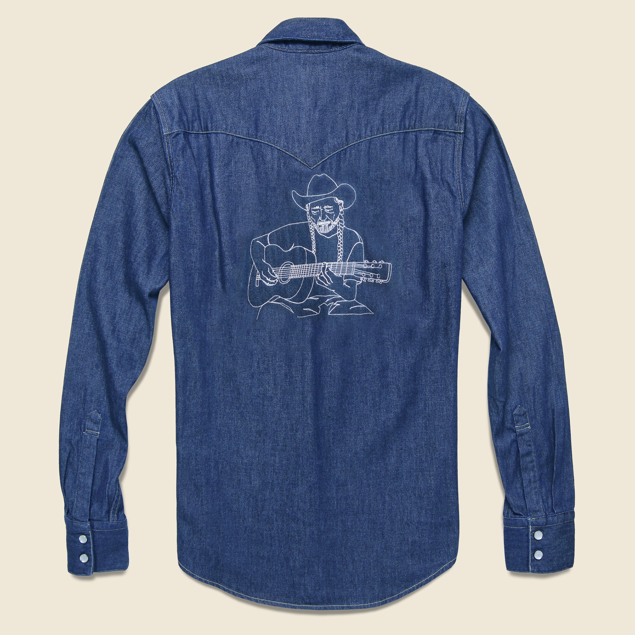 Red Headed Stranger Western Shirt - Dark Wash