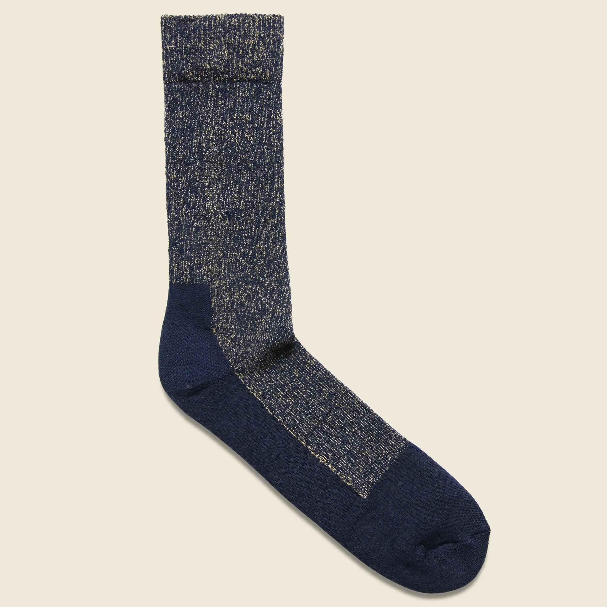 Deep Toe Capped Wool Sock - Navy