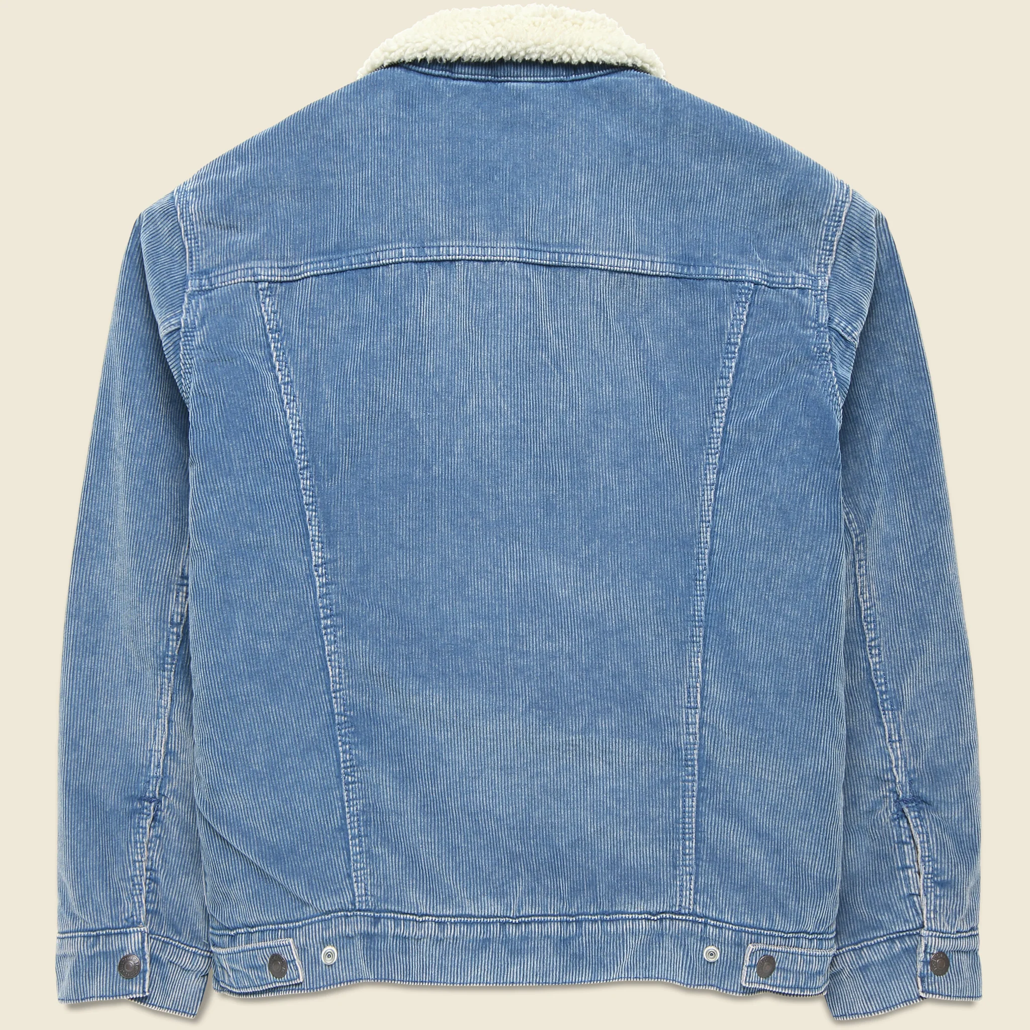 Relaxed Fit Sherpa Trucker Jacket - Blue Spring Cord - Image 2