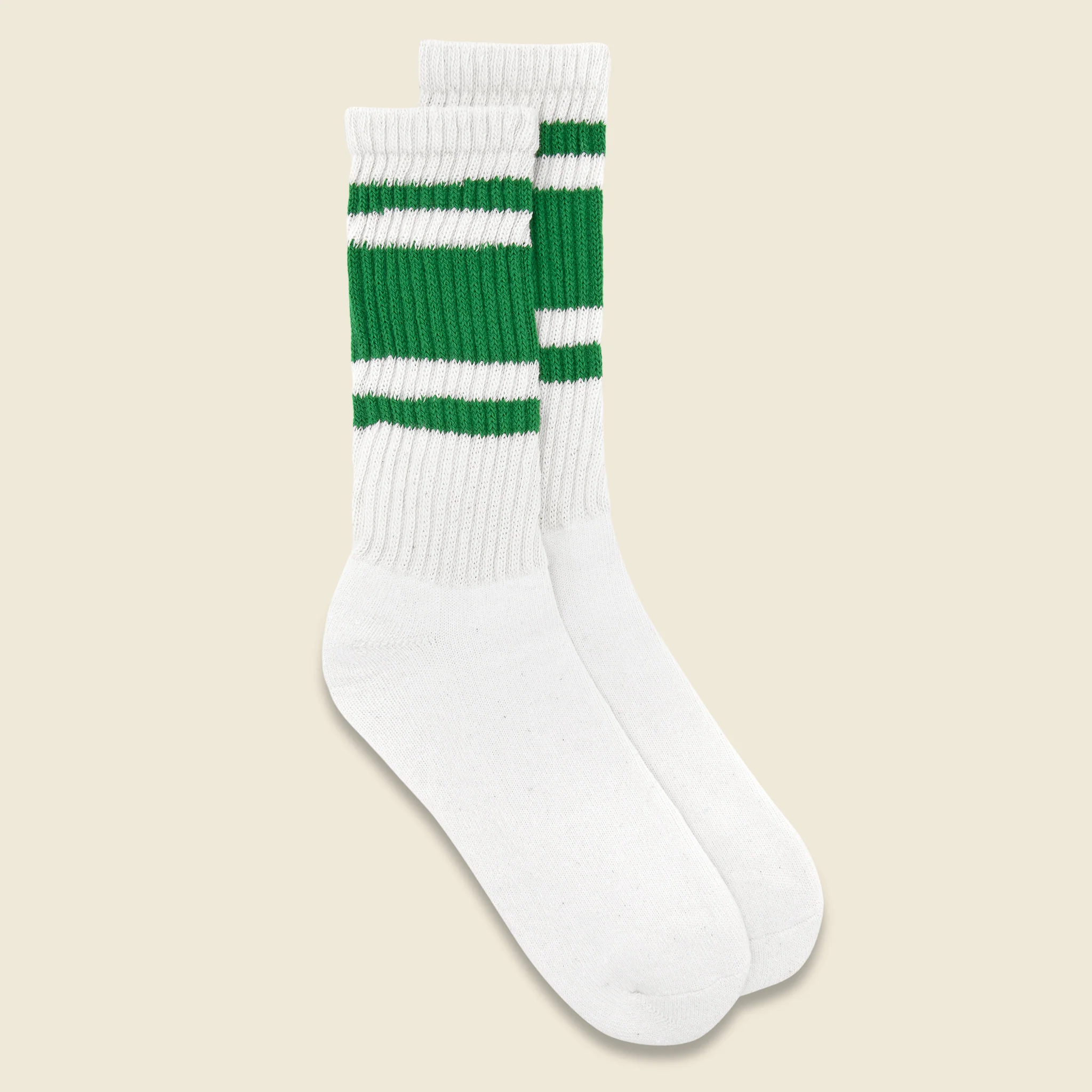 Retro Mono Stripe Crew Sock - Kelly Green