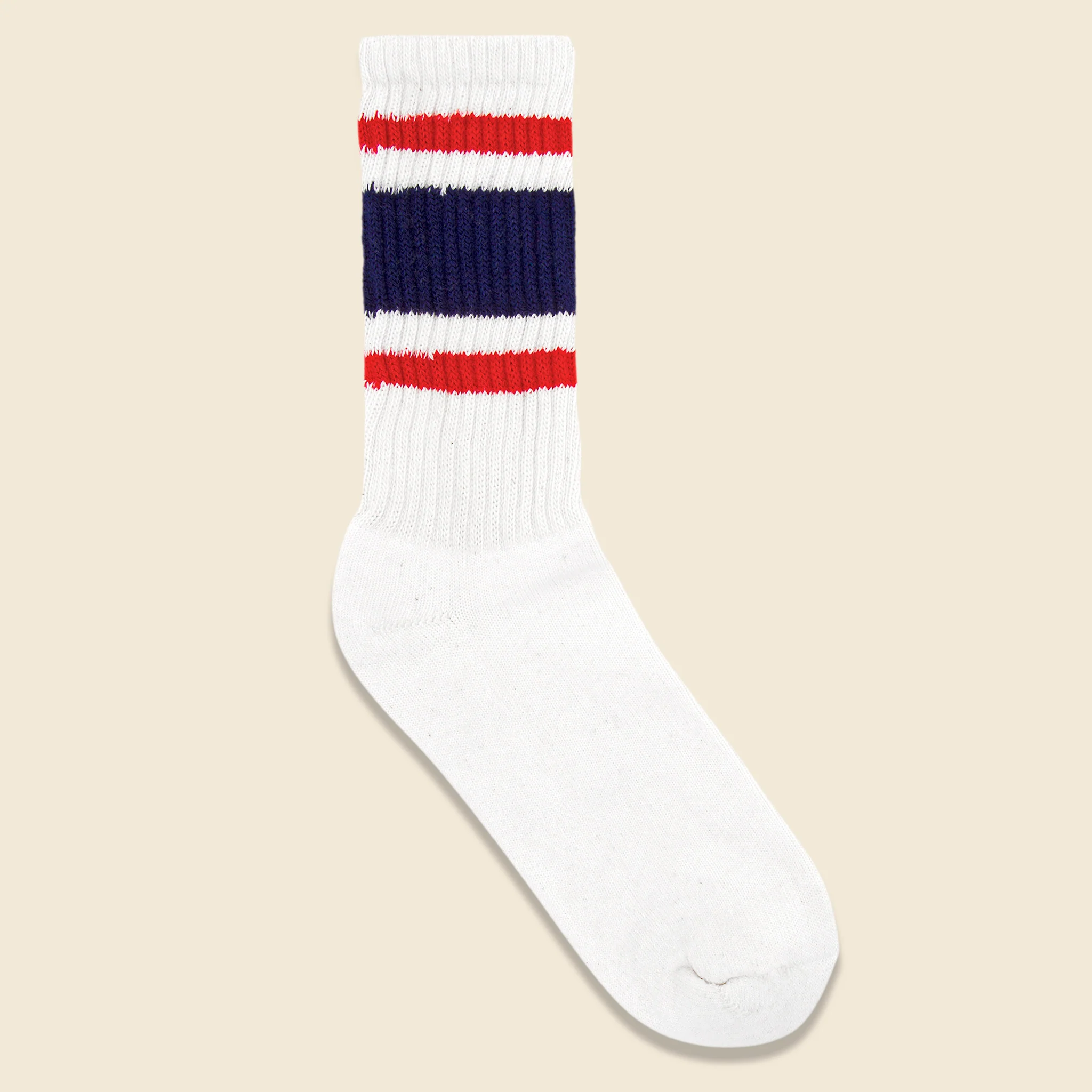 Retro Stripe Sock - Navy / Red
