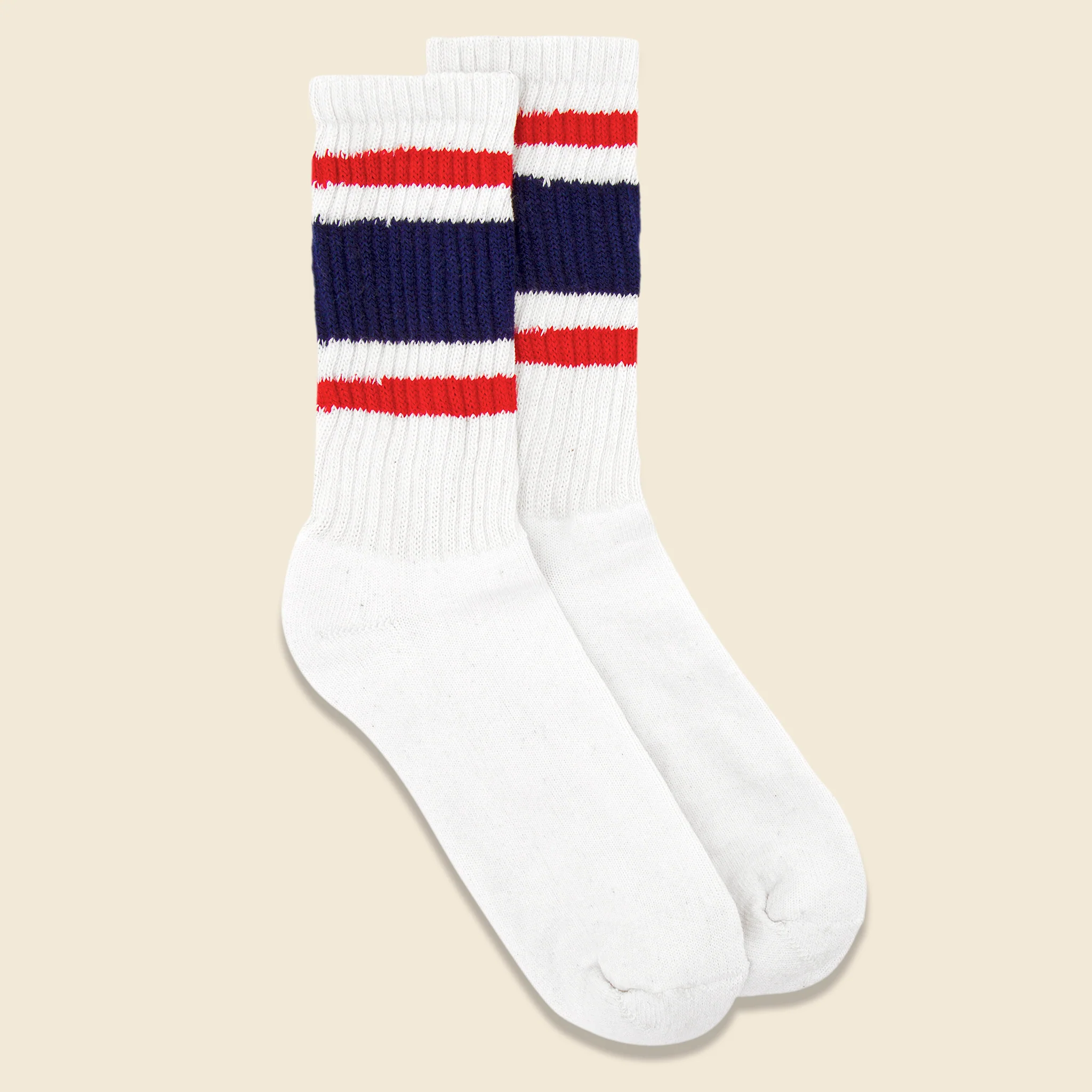 Retro Stripe Sock - Navy / Red - Image 2