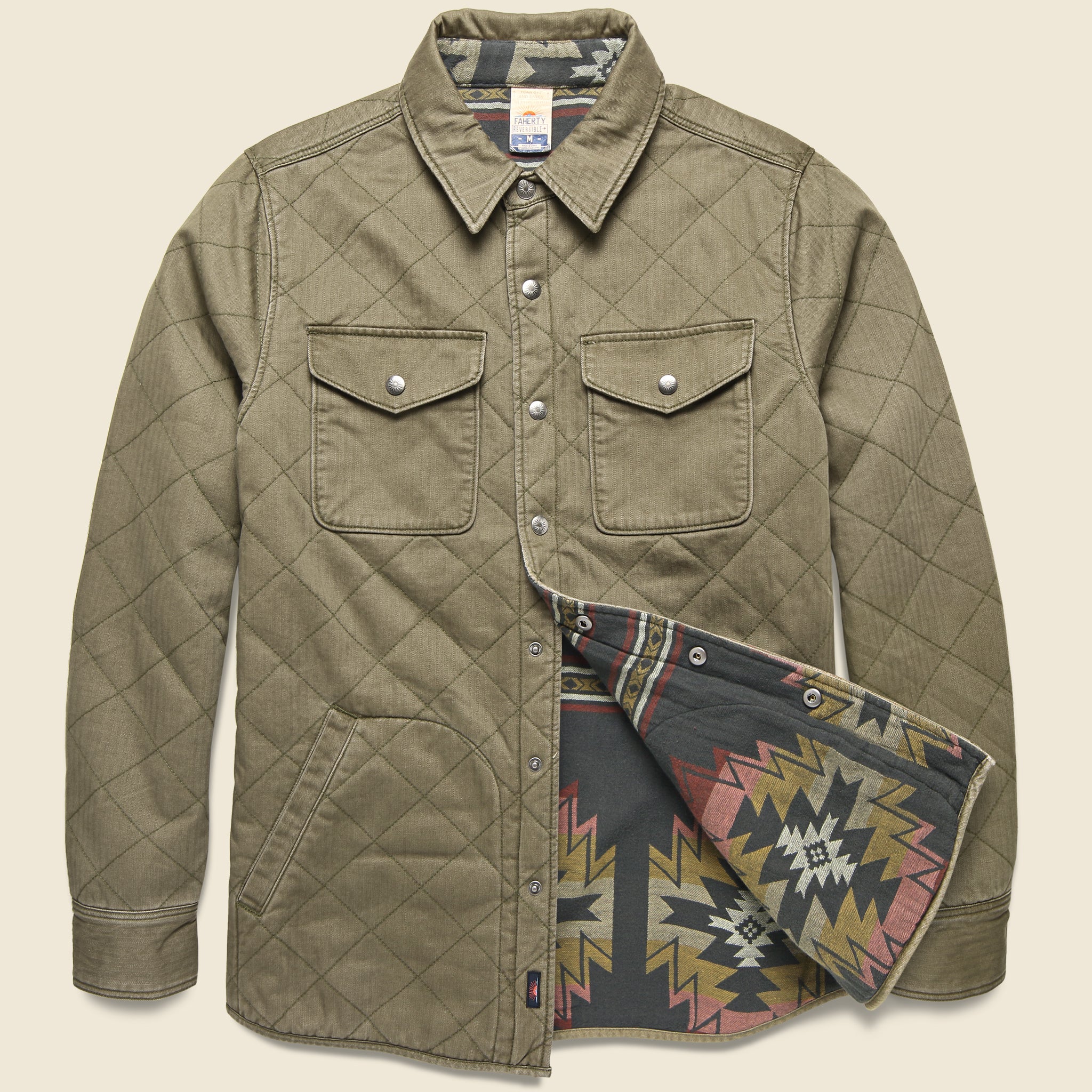 Reverse Bondi Jacket - Olive/Black Star Nation