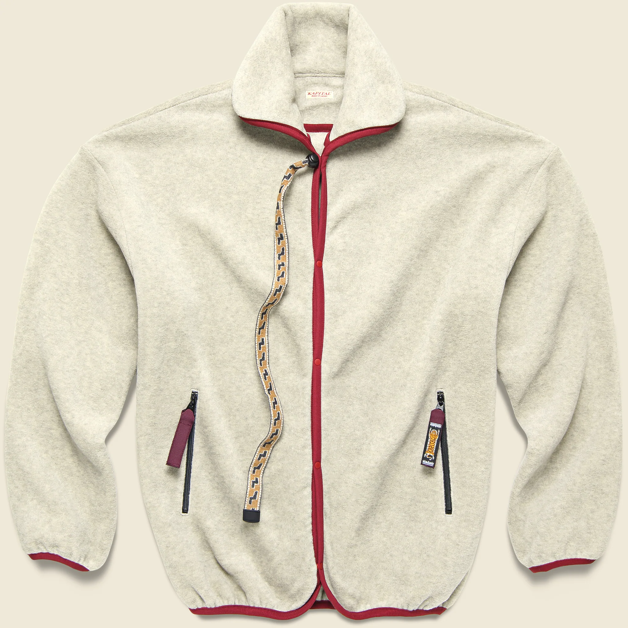 Reverse Fleece KETTLE Anorak Jacket - Ecru
