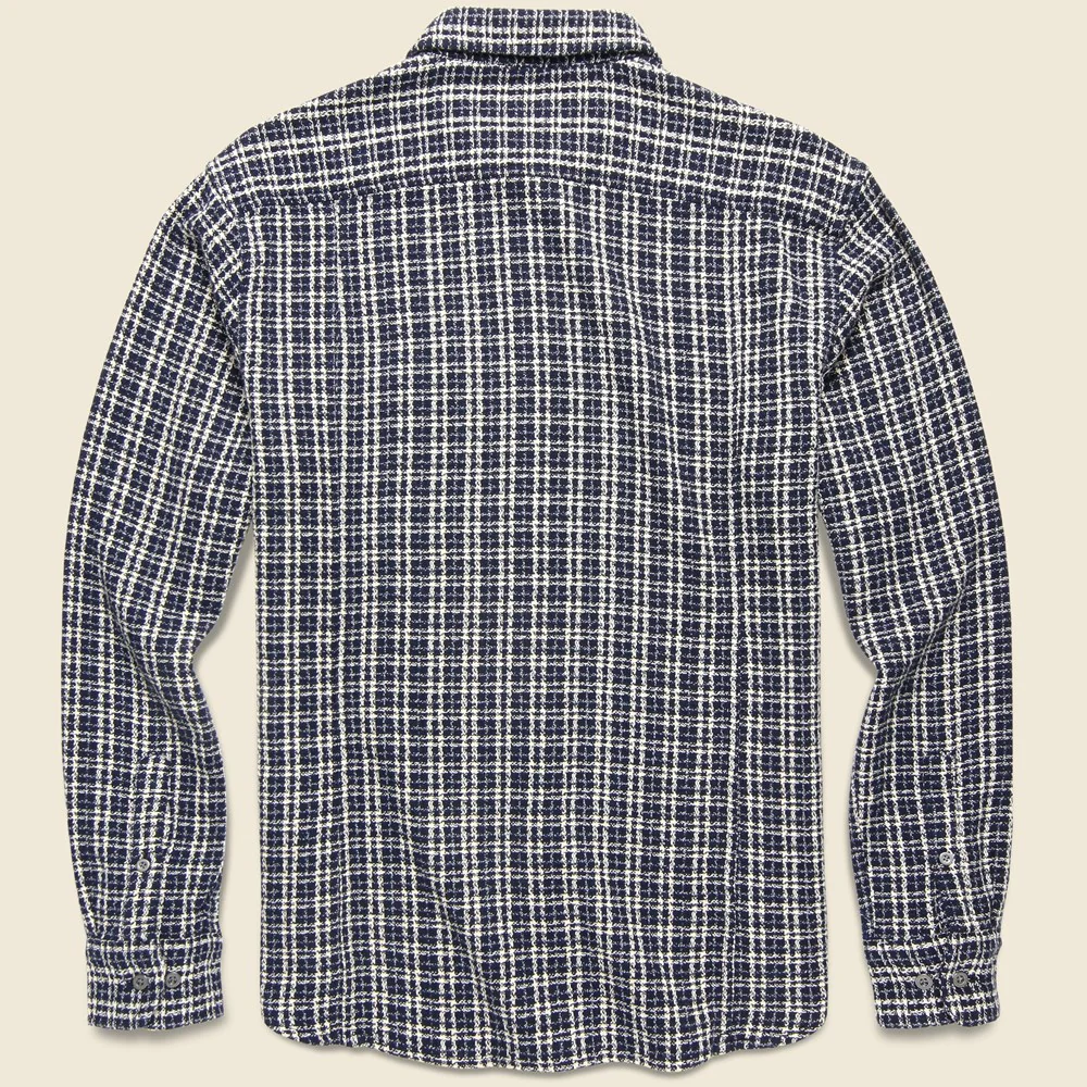 Reverse Tweed Snow Check Shirt - Blue - Image 2