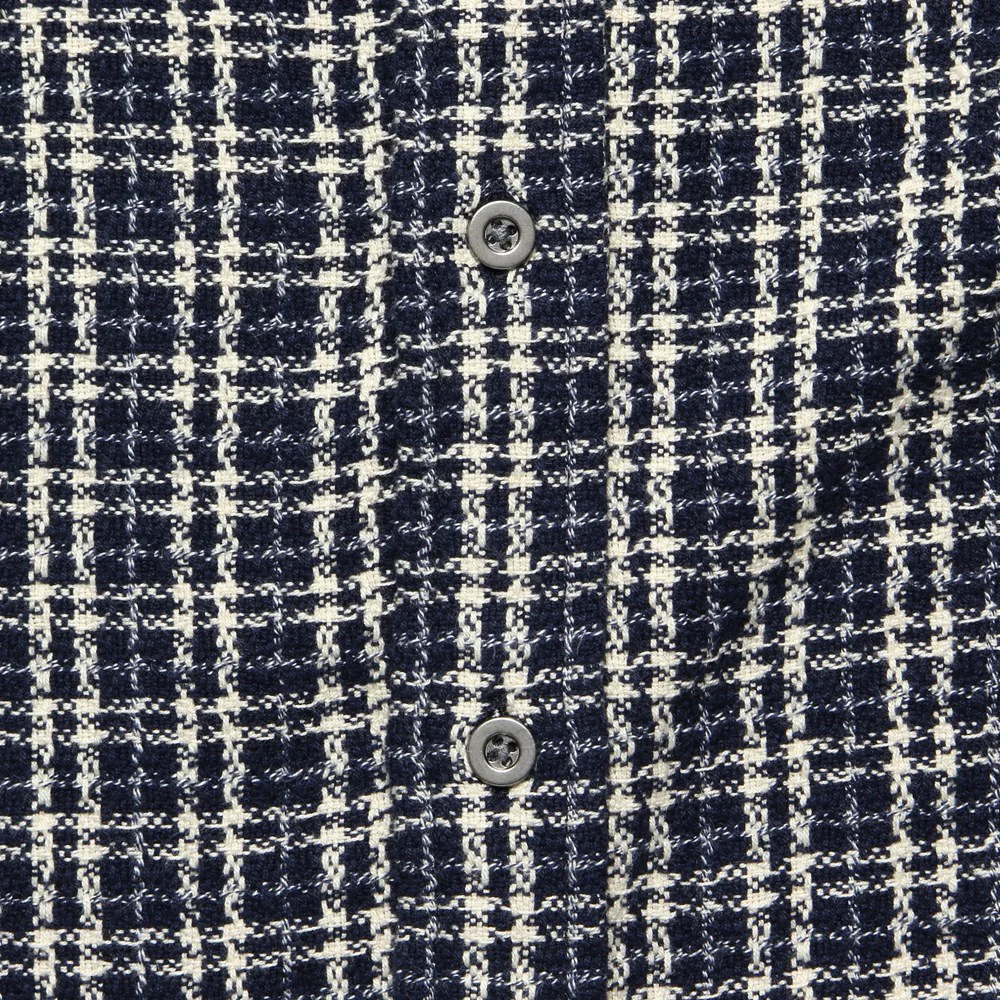 Reverse Tweed Snow Check Shirt - Blue - Image 3