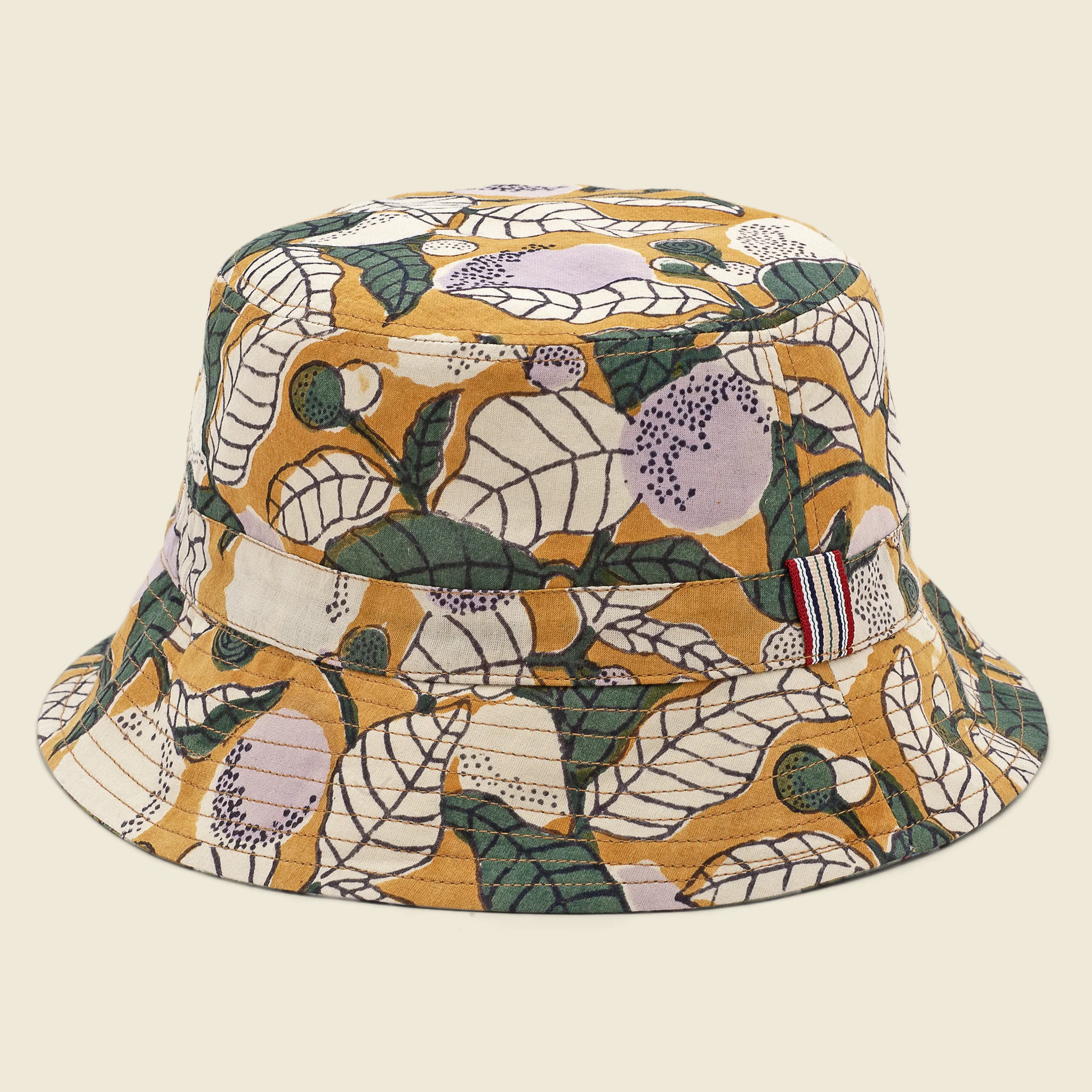 Reversible Block Print Bucket Hat - Sage - Image 2