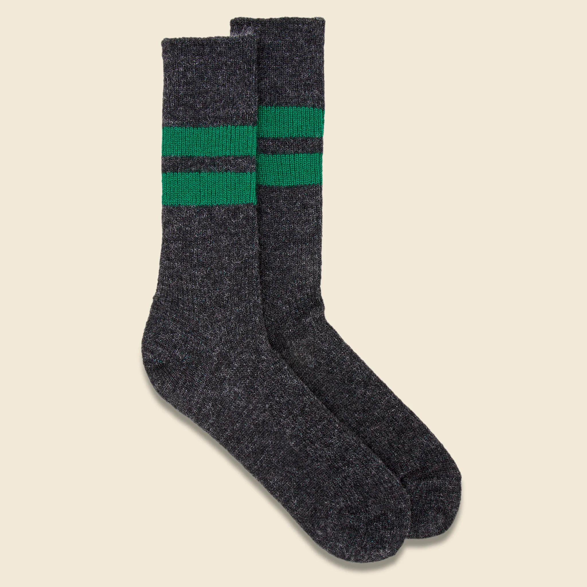 Reversible Brush Mohair Sock - Charcoal