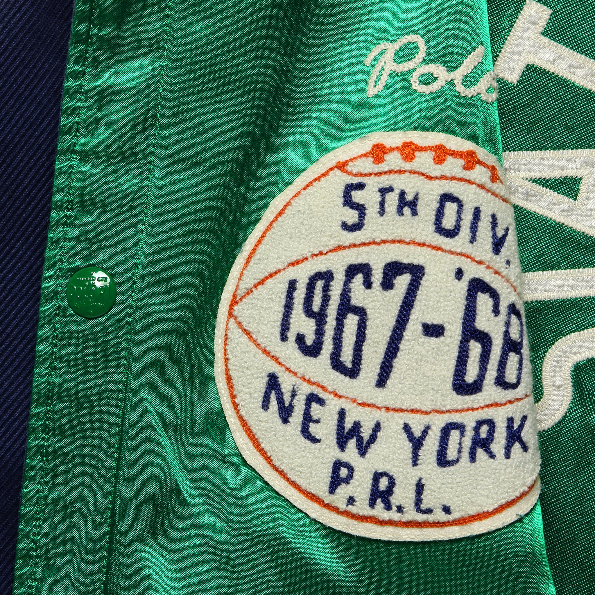 Reversible Varsity Bomber Jacket - Navy/Green - Image 3