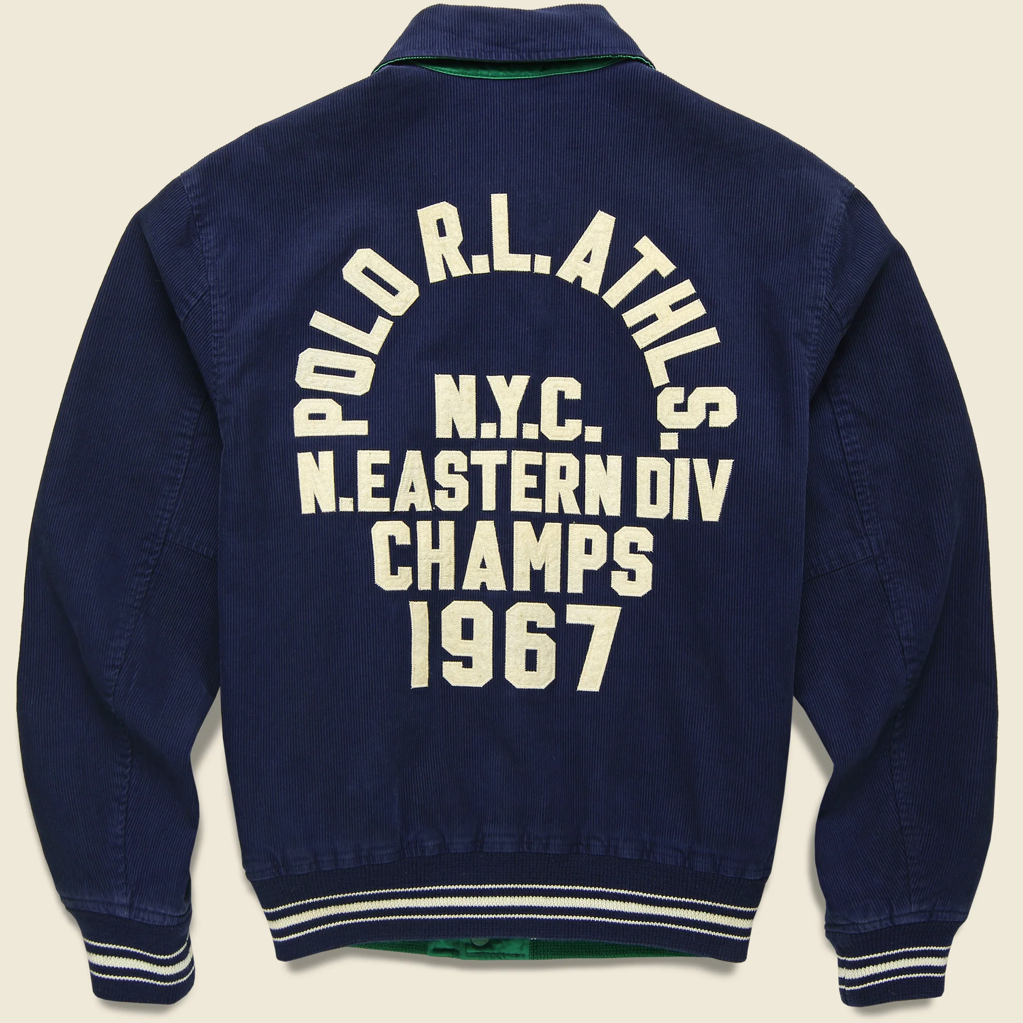 Reversible Varsity Bomber Jacket - Navy/Green - Image 6