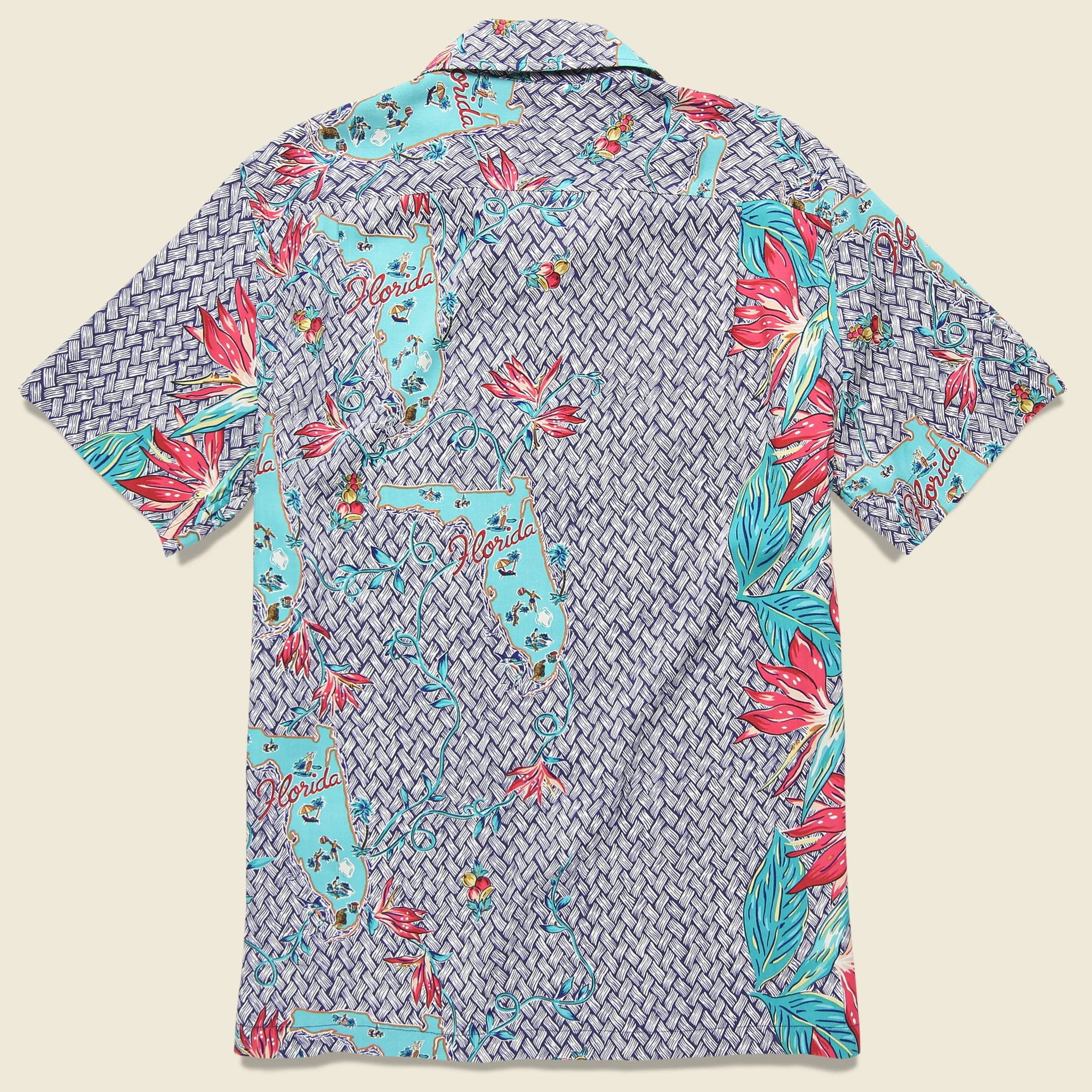 Florida Rayon Vintage Shirt - Navy - Image 2
