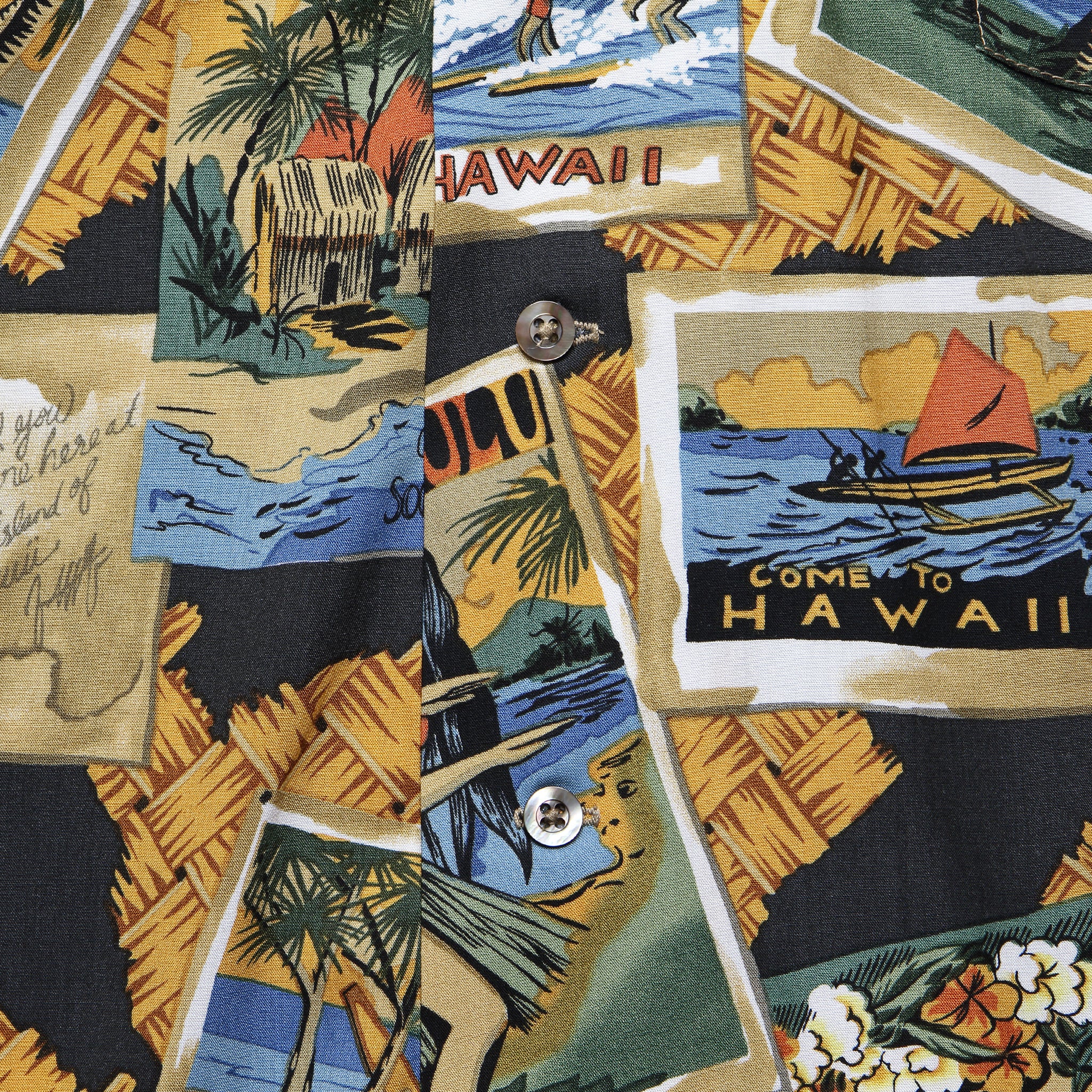 Greetings from Hawaii Rayon Shirt - Black - Image 4