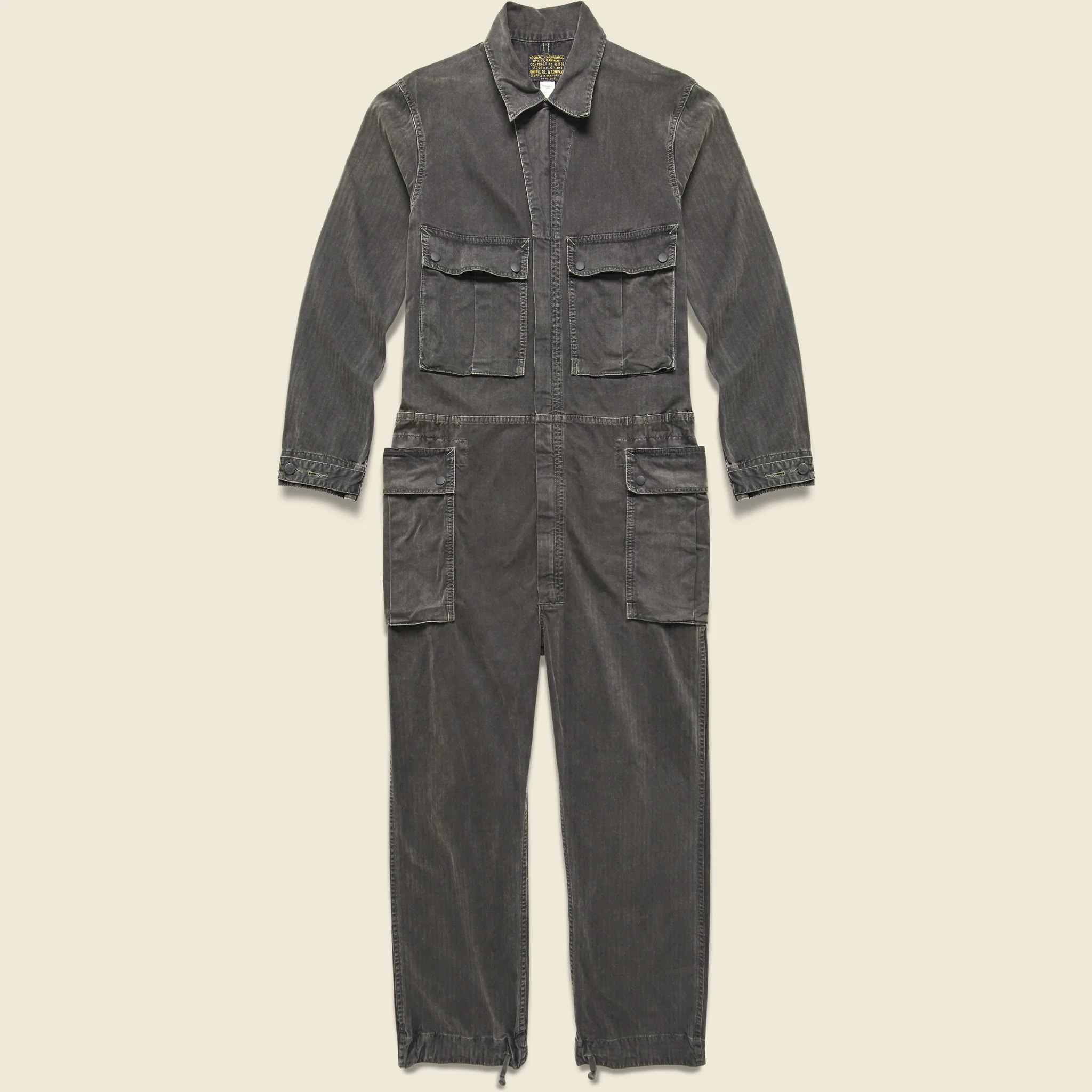 Richardson Cotton Herringbone Coverall - Faded Black