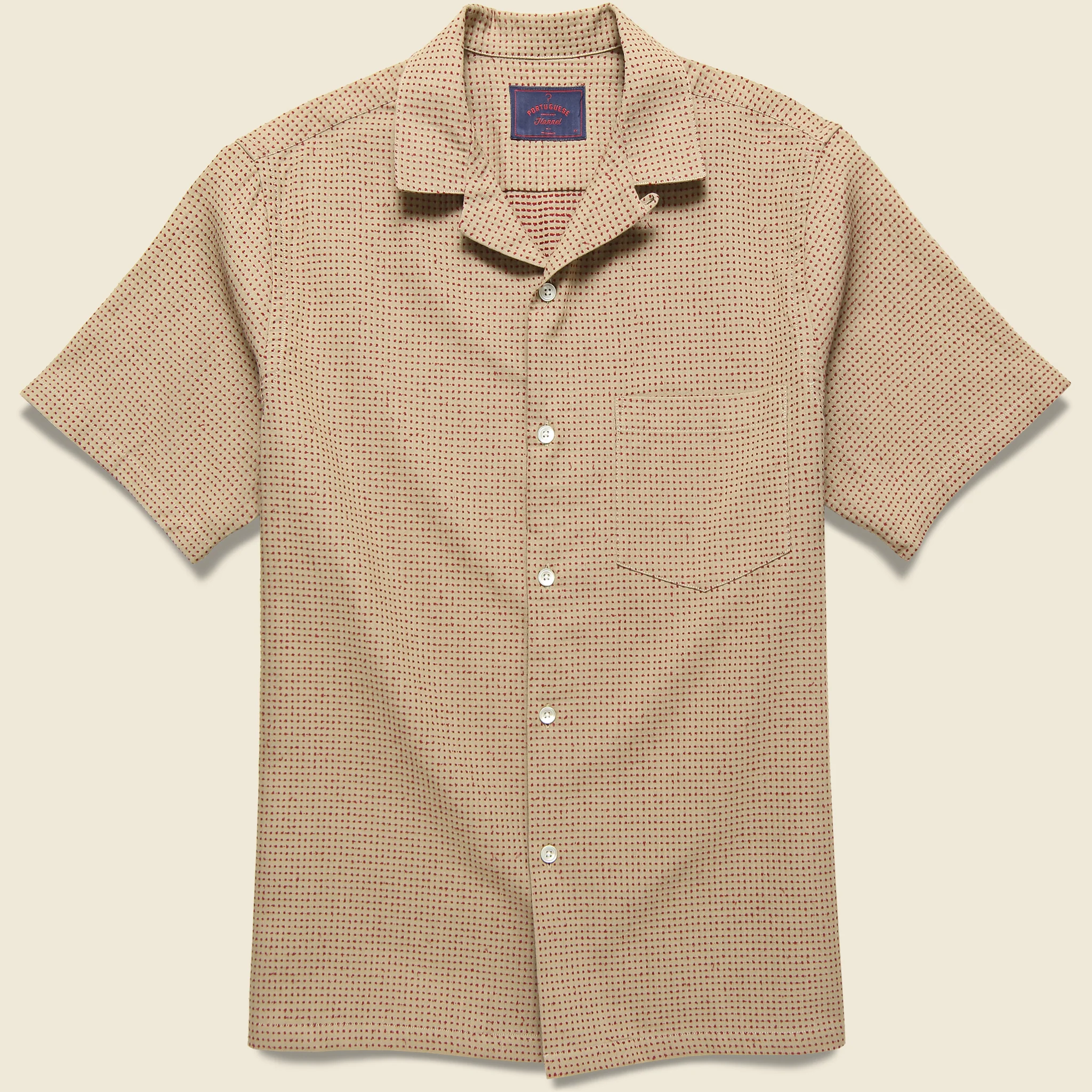 Ring Woven Dot Shirt - Brown