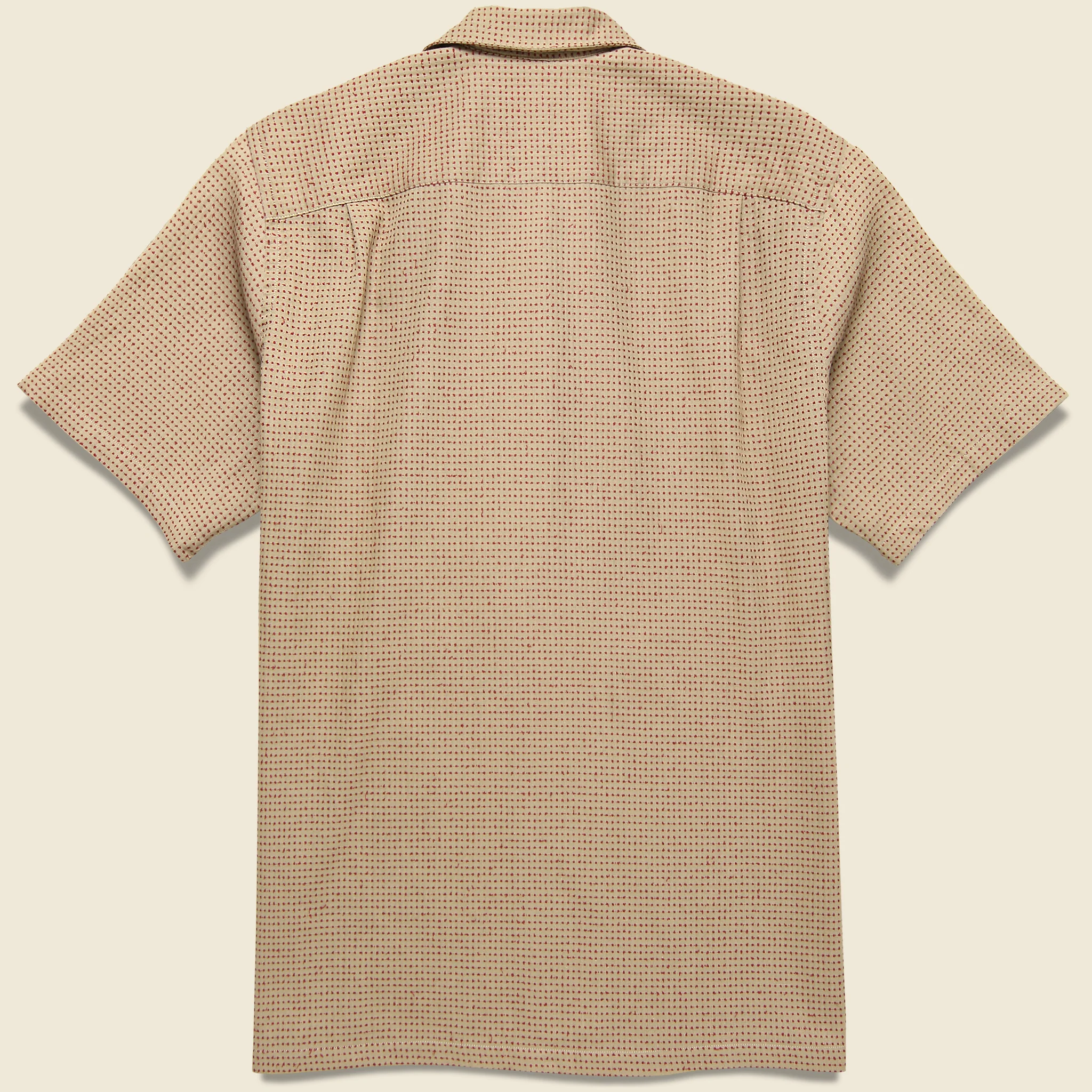 Ring Woven Dot Shirt - Brown - Image 2