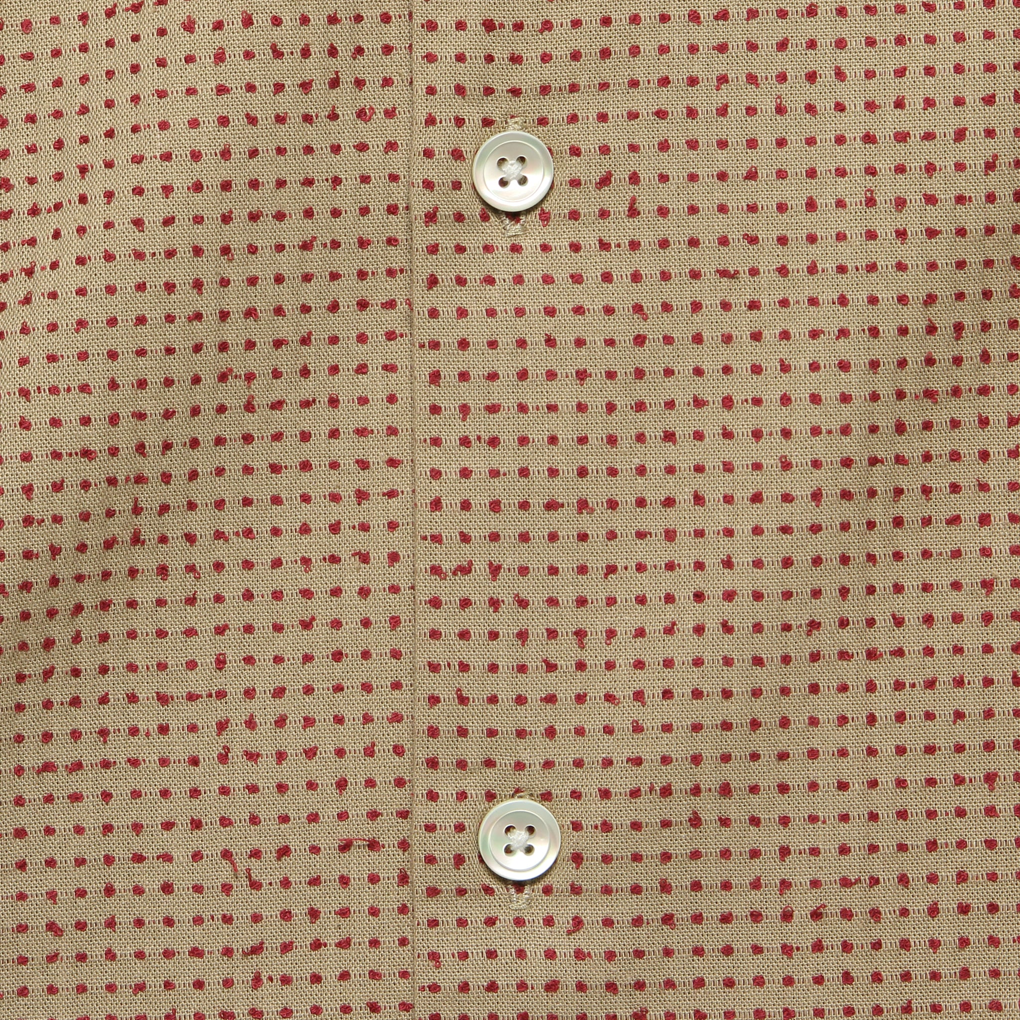 Ring Woven Dot Shirt - Brown - Image 3