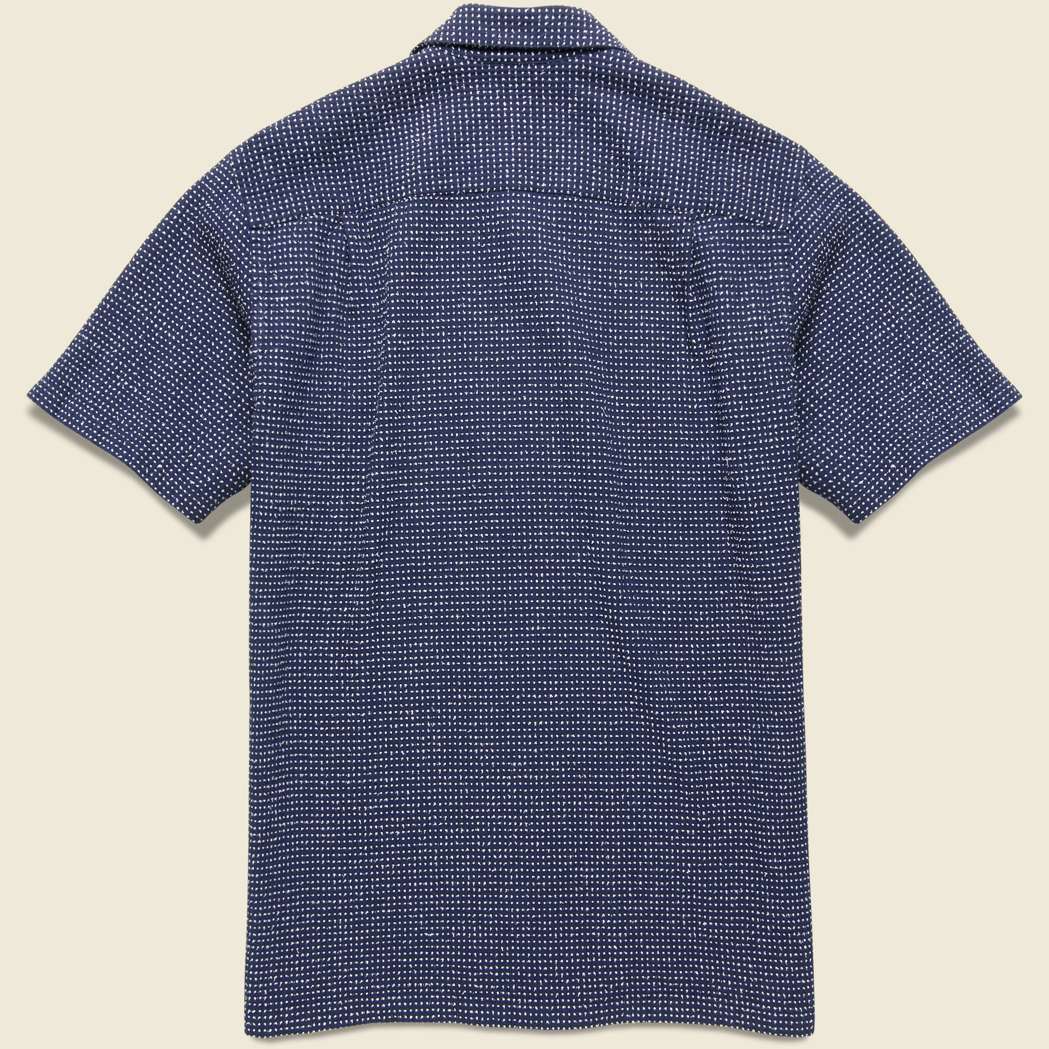 Ring Woven Dot Shirt - Navy - Image 2
