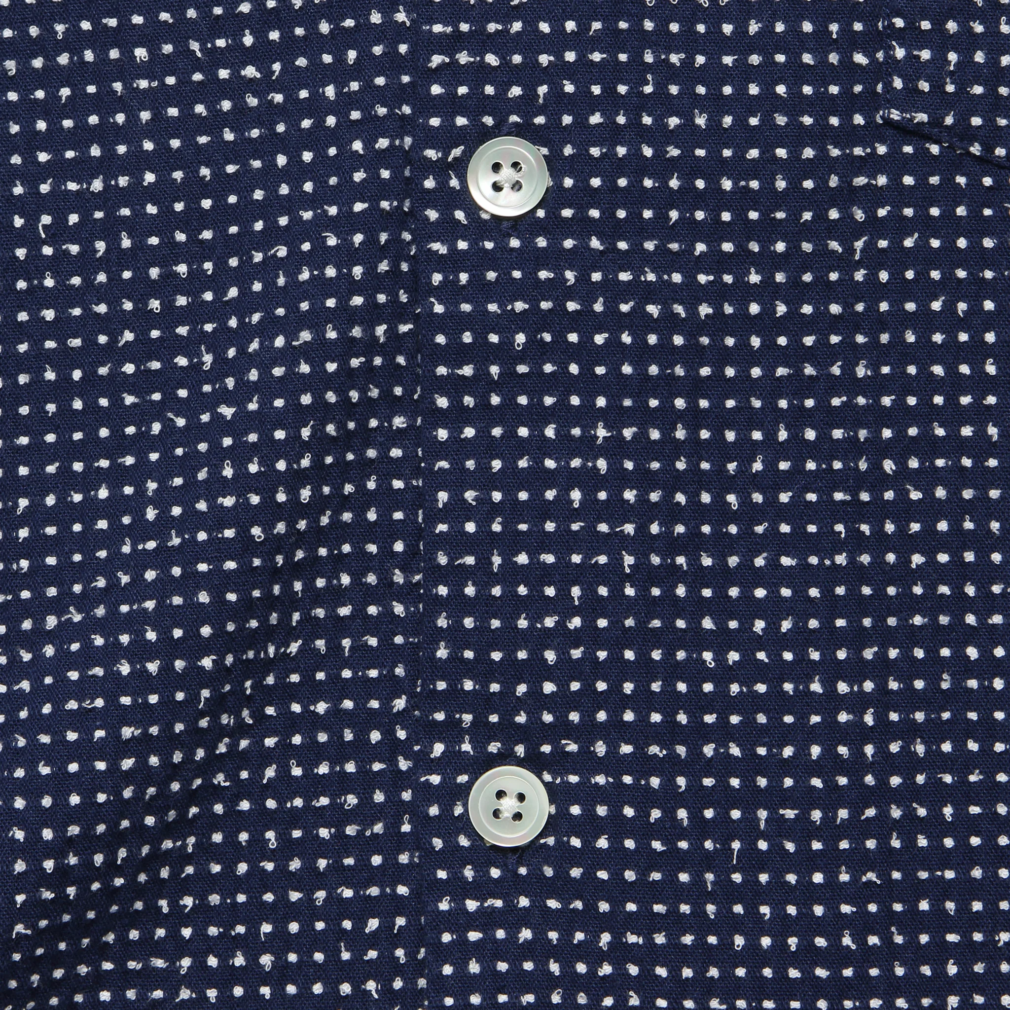 Ring Woven Dot Shirt - Navy - Image 3