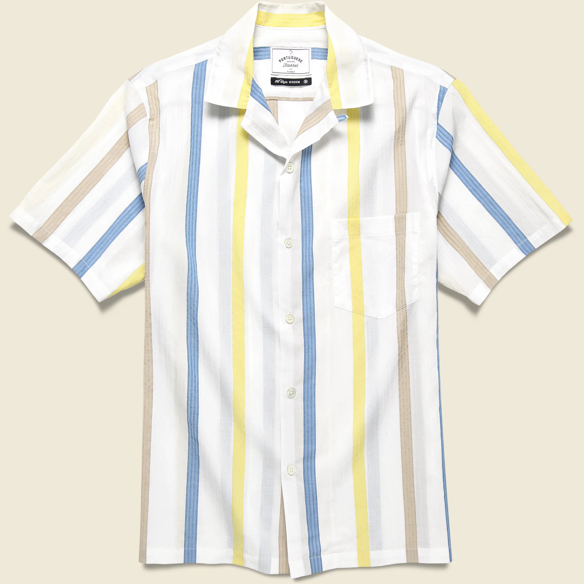 Riviera Stripe Shirt - White/Blue/Yellow