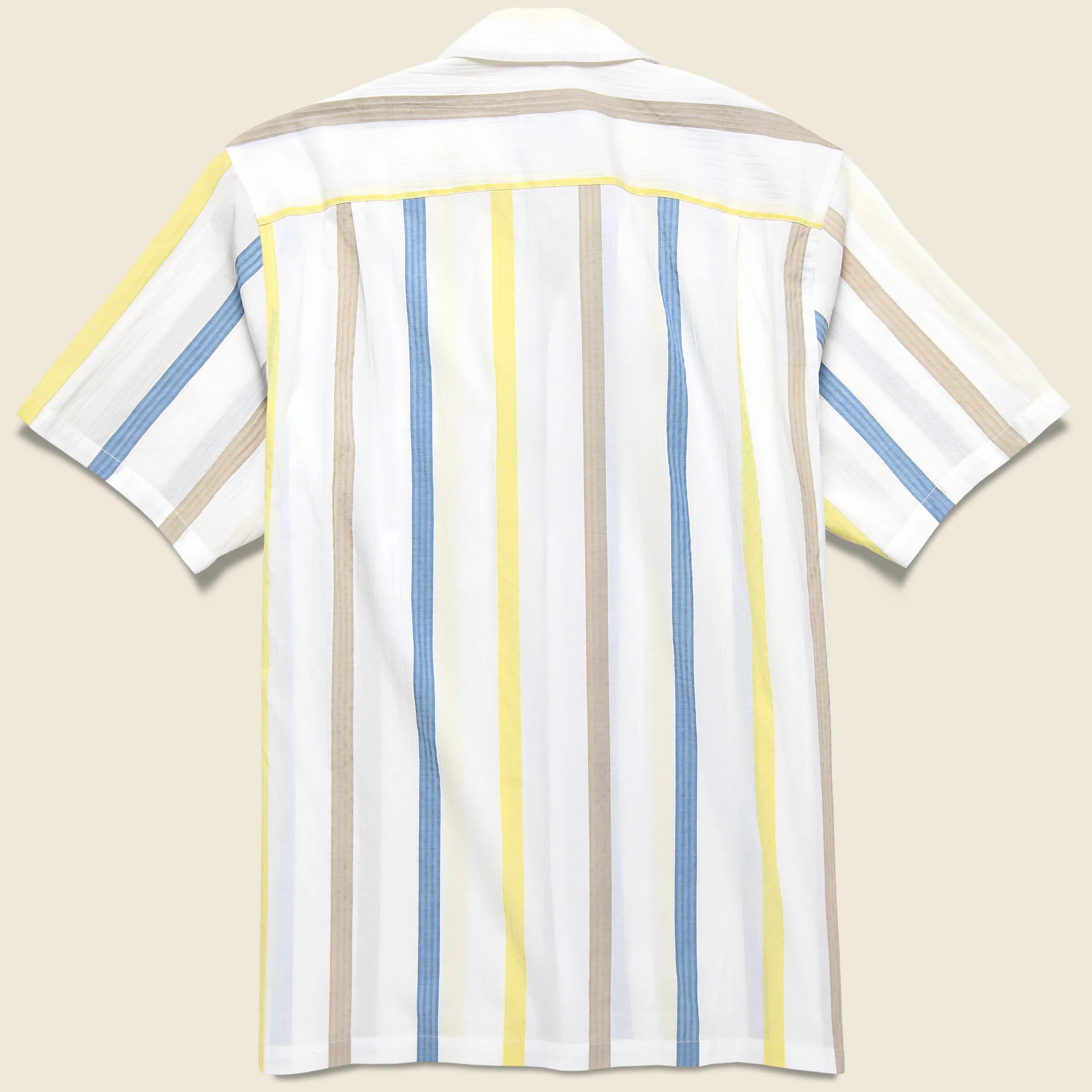 Riviera Stripe Shirt - White/Blue/Yellow - Image 2
