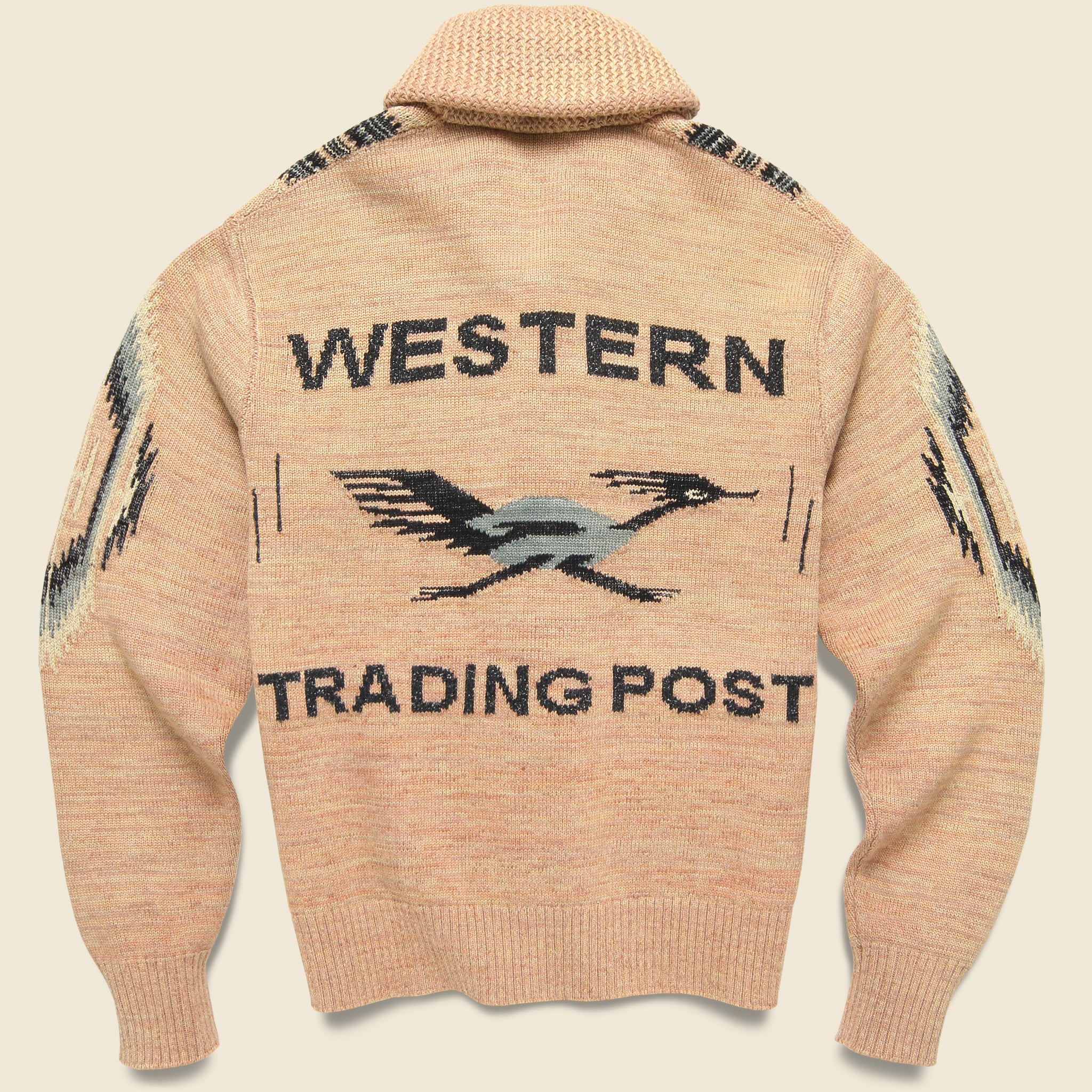 Roadrunner Shawl Cardigan - Dusty Pink/Navy - Image 2