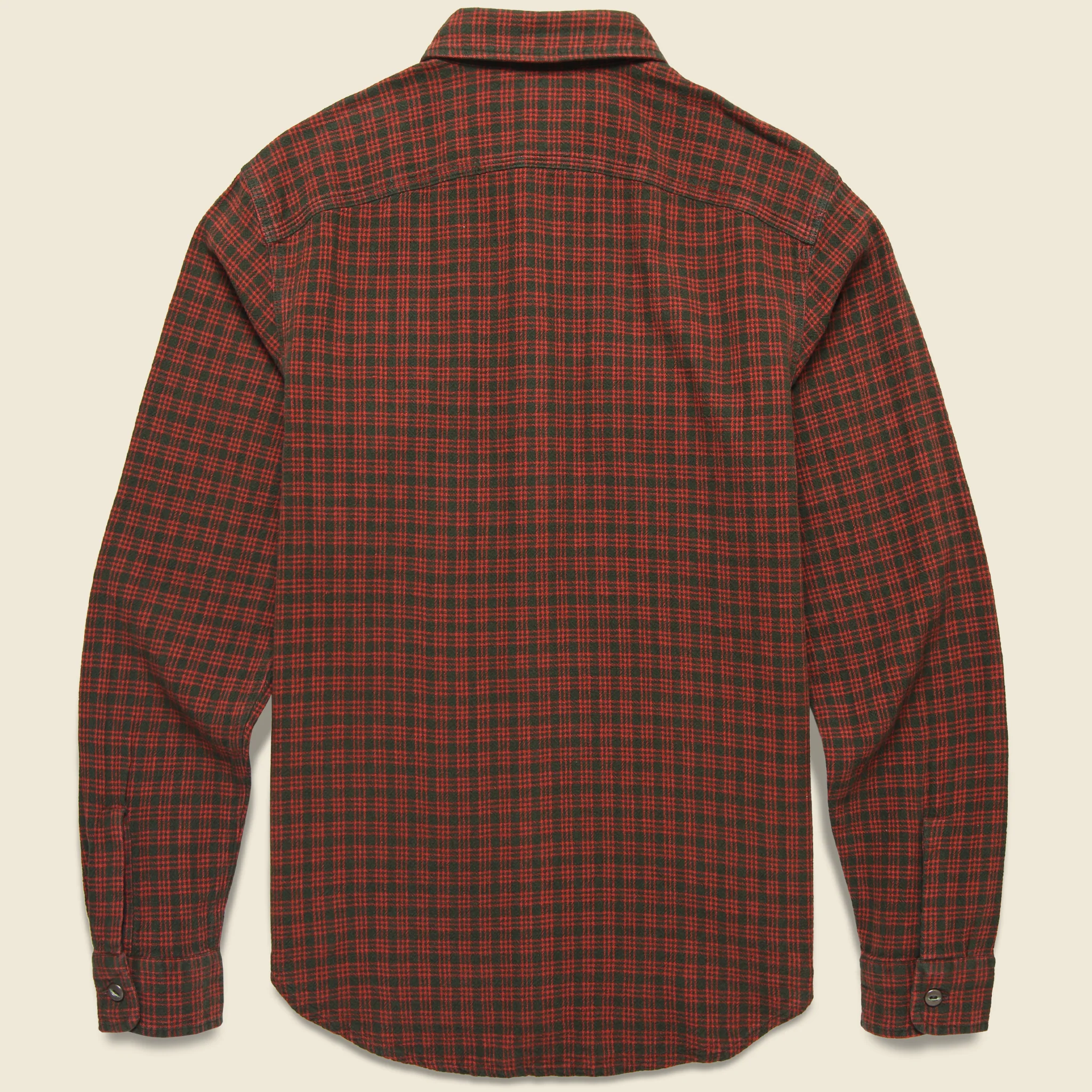 Robuck Cotton/Linen Workshirt - Red/Brown - Image 2