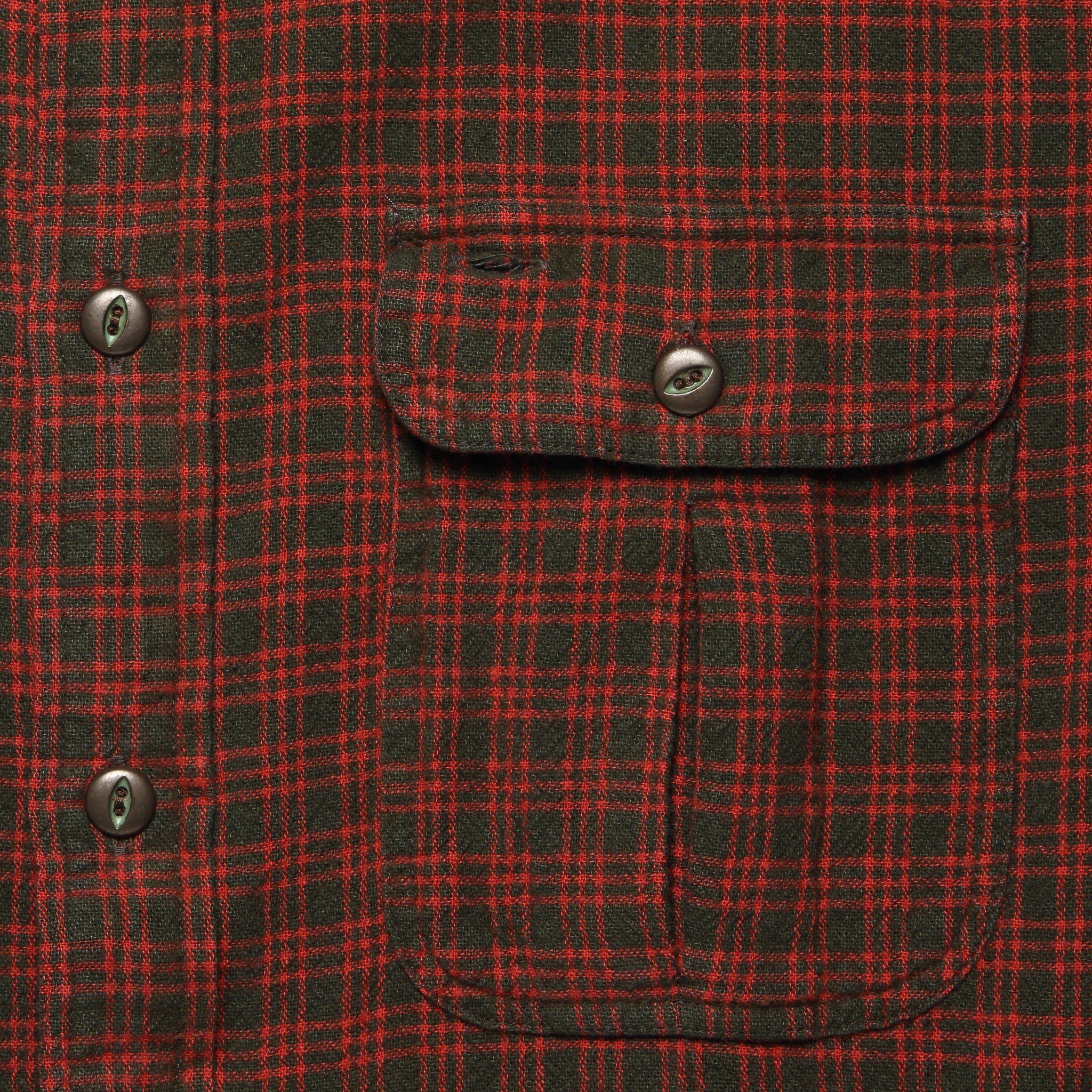 Robuck Cotton/Linen Workshirt - Red/Brown - Image 3