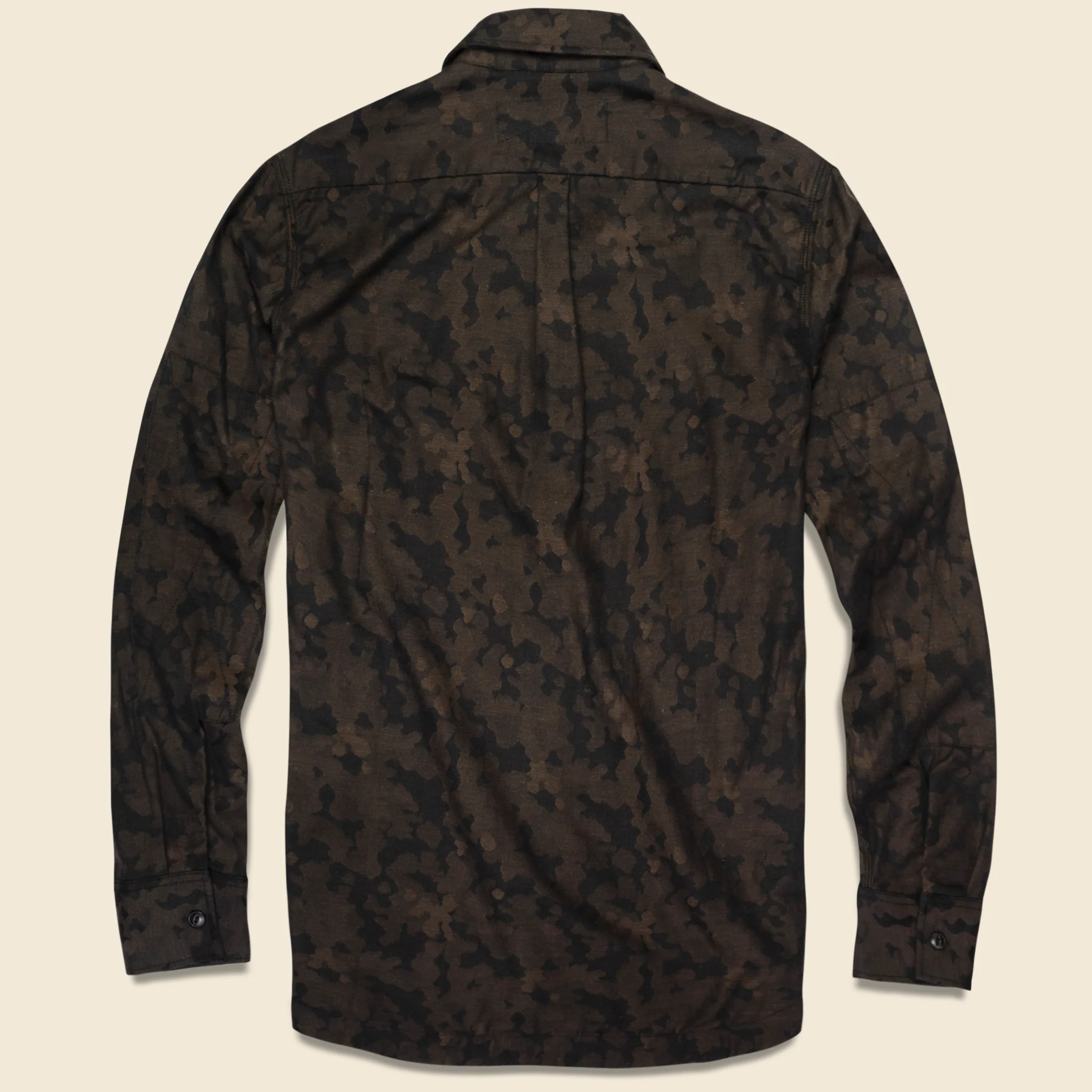 Camo Jacquard Oxford Workshirt - Brown - Image 2