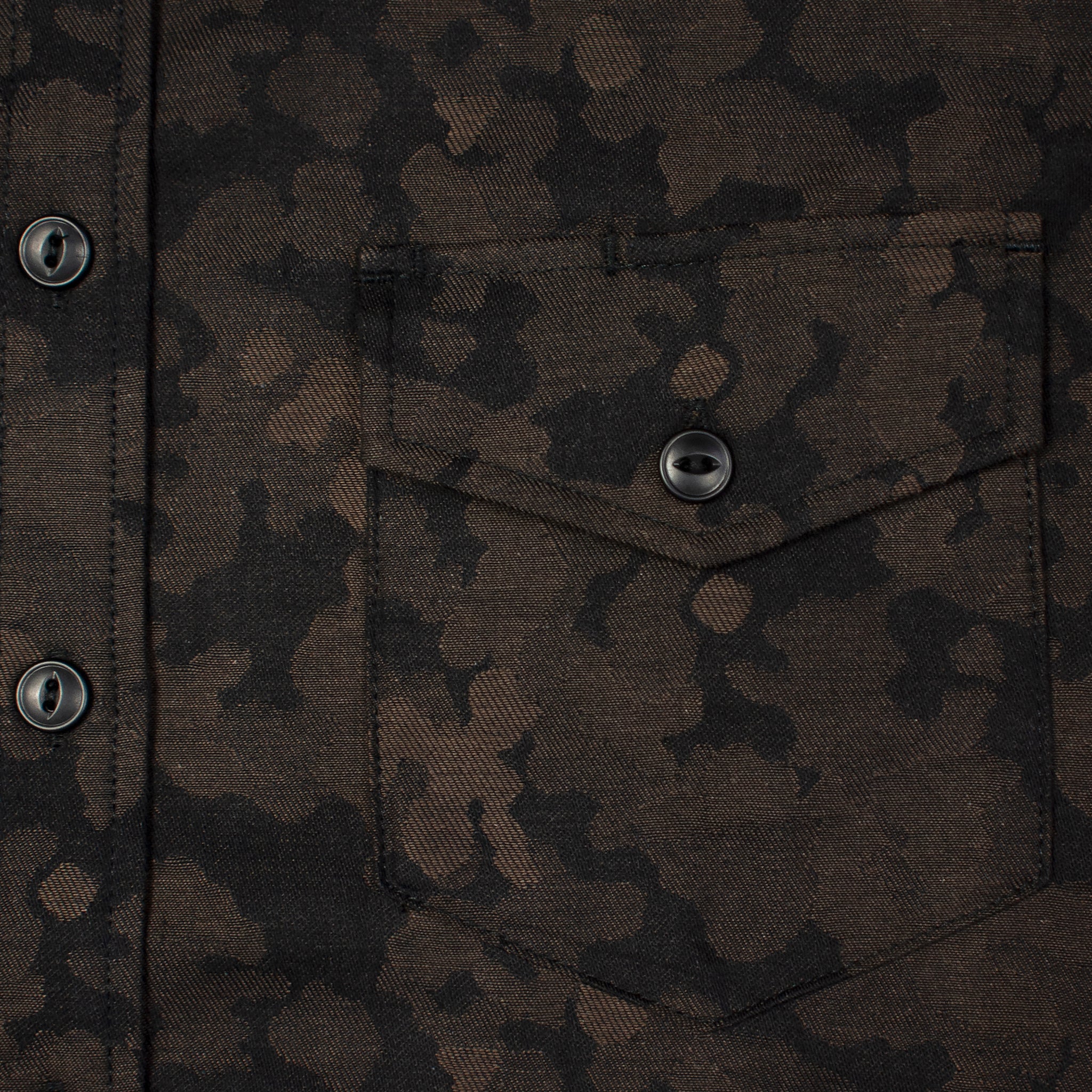 Camo Jacquard Oxford Workshirt - Brown - Image 3
