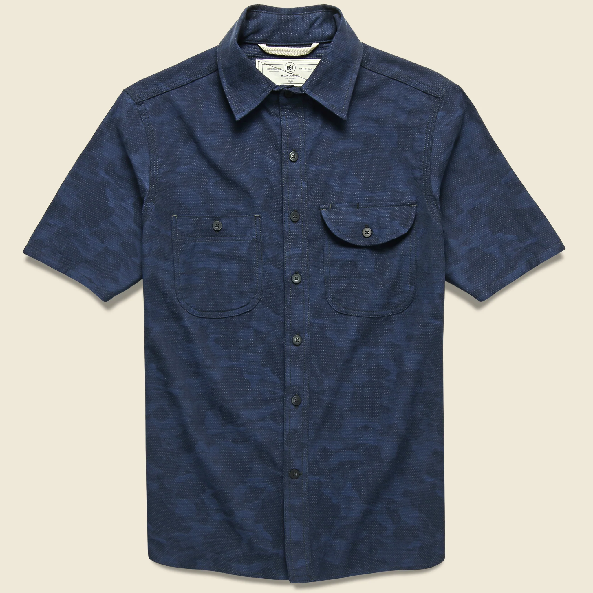 Dobby Camo Workshirt - Blue
