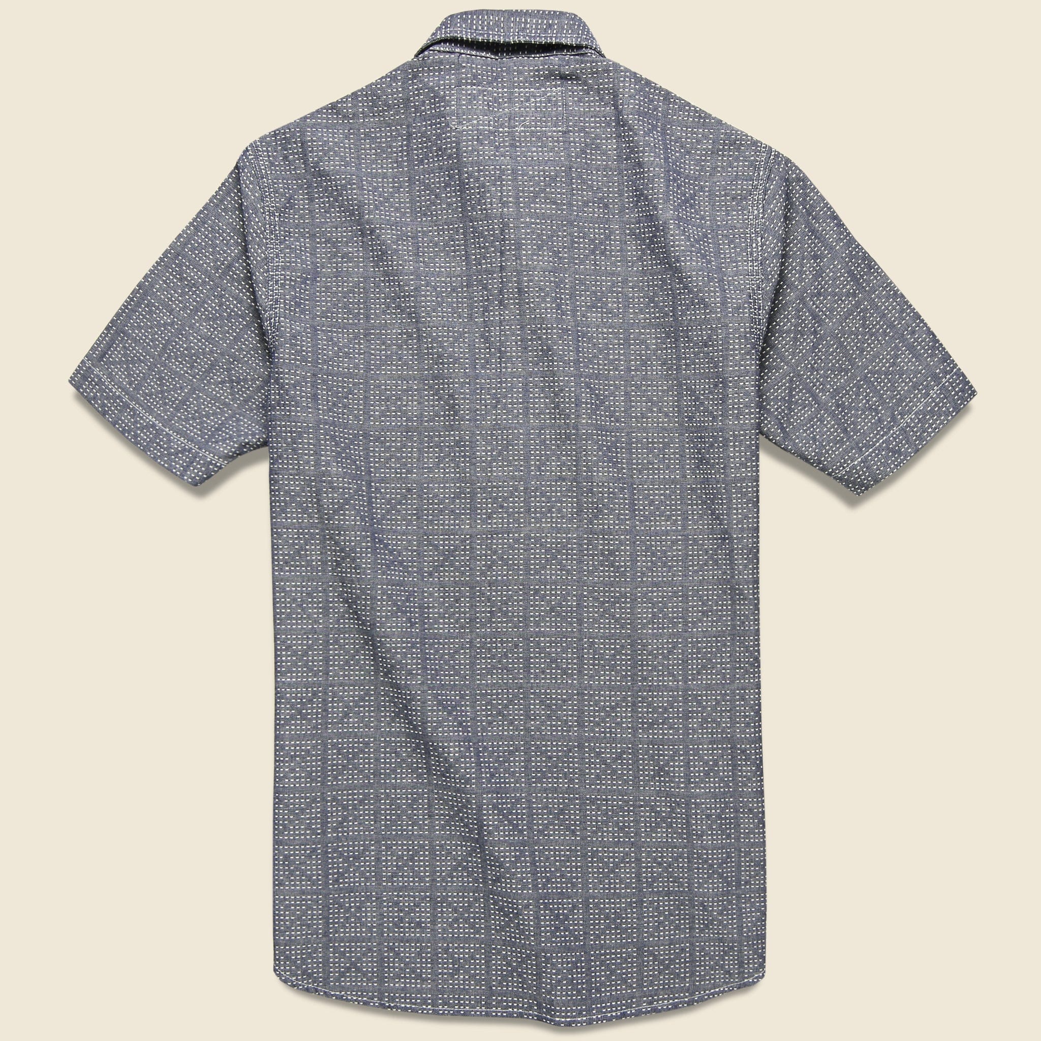 Sashiko Popover Shirt - Blue - Image 2